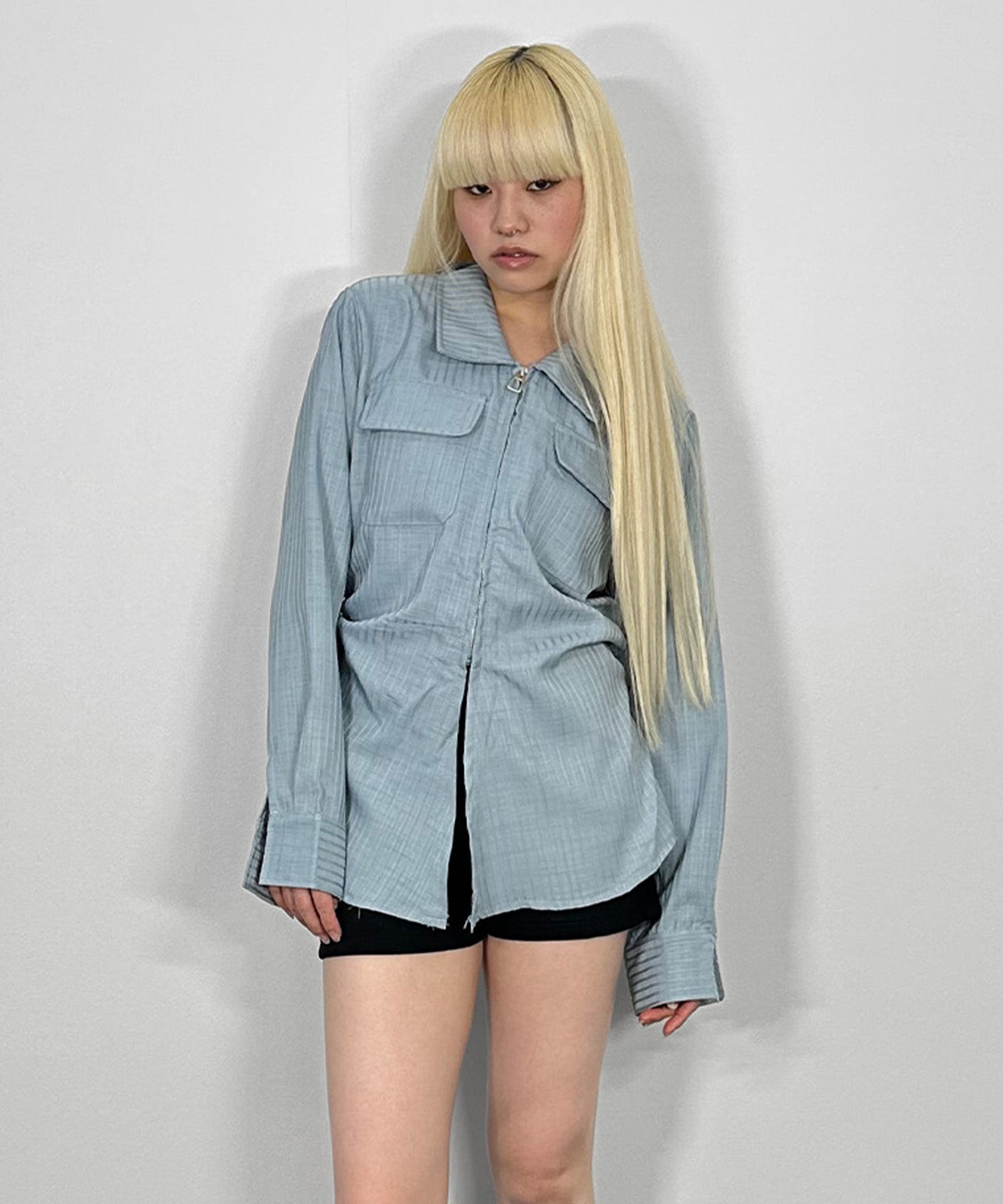 ウエストシェイプジップシャツ