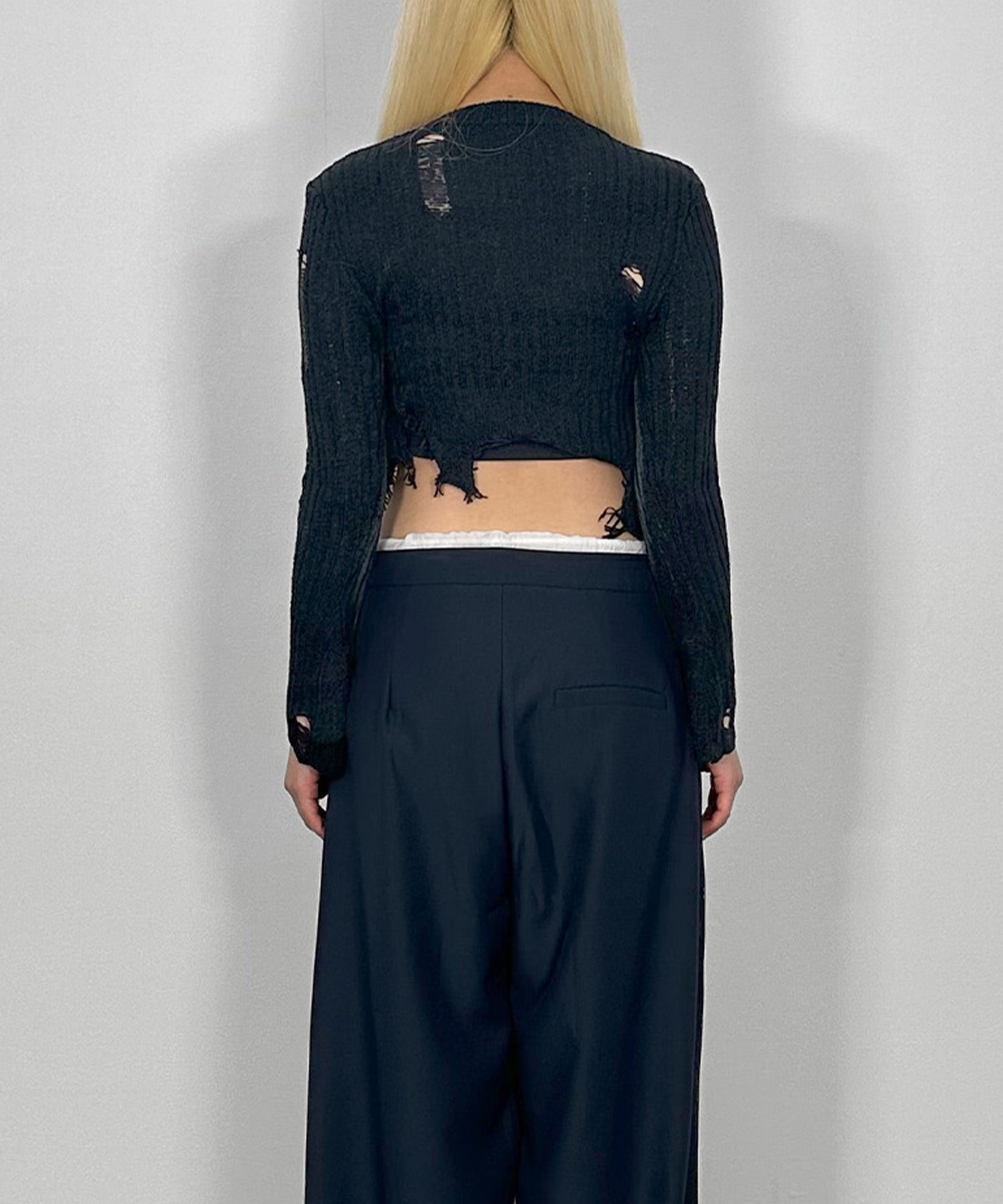 アシンメトリーダメージニット