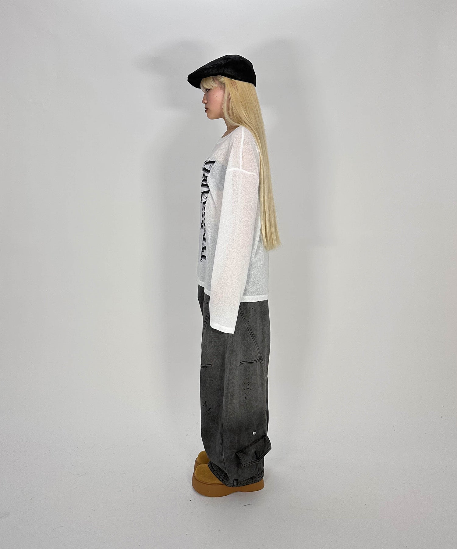 ダブルウエストバルーンデニム