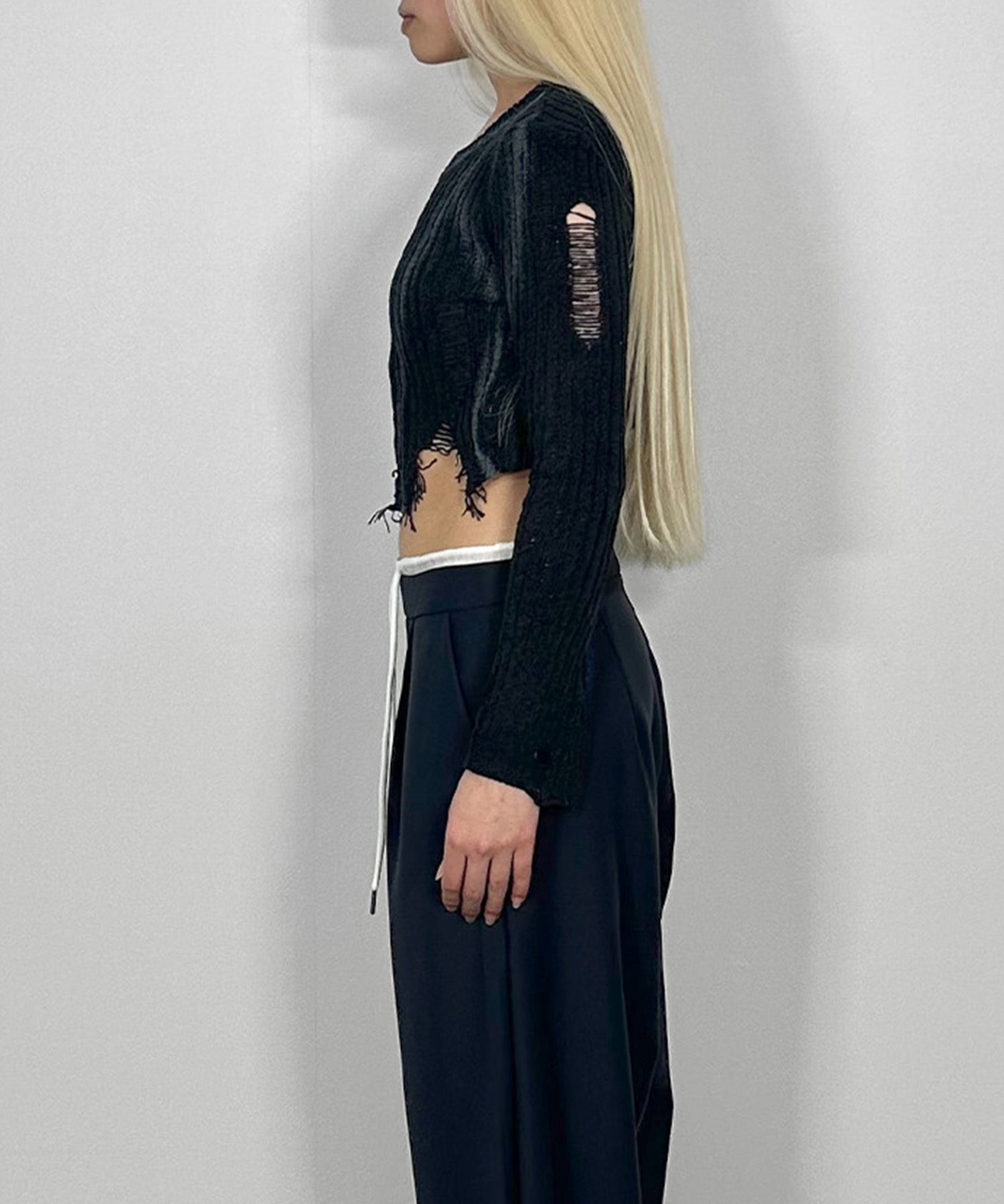 アシンメトリーダメージニット