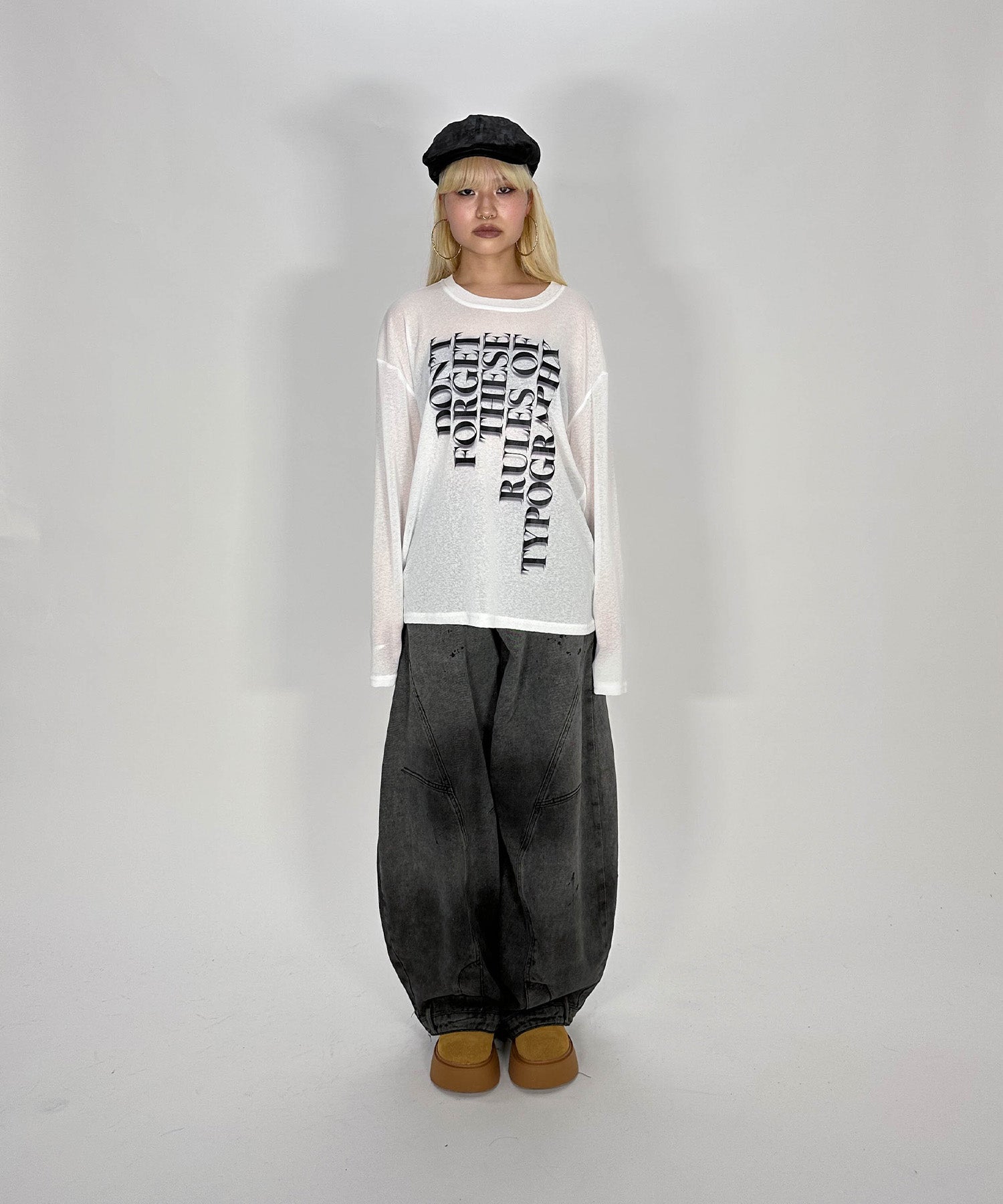 ダブルウエストバルーンデニム