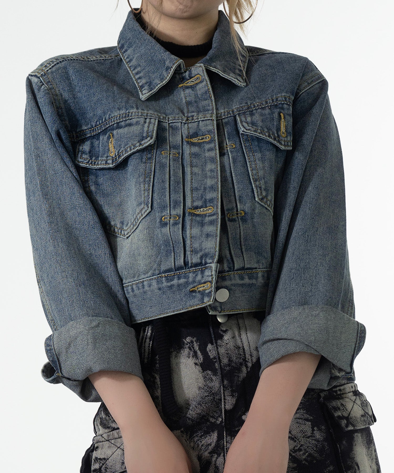 クロップドデニムジャケット