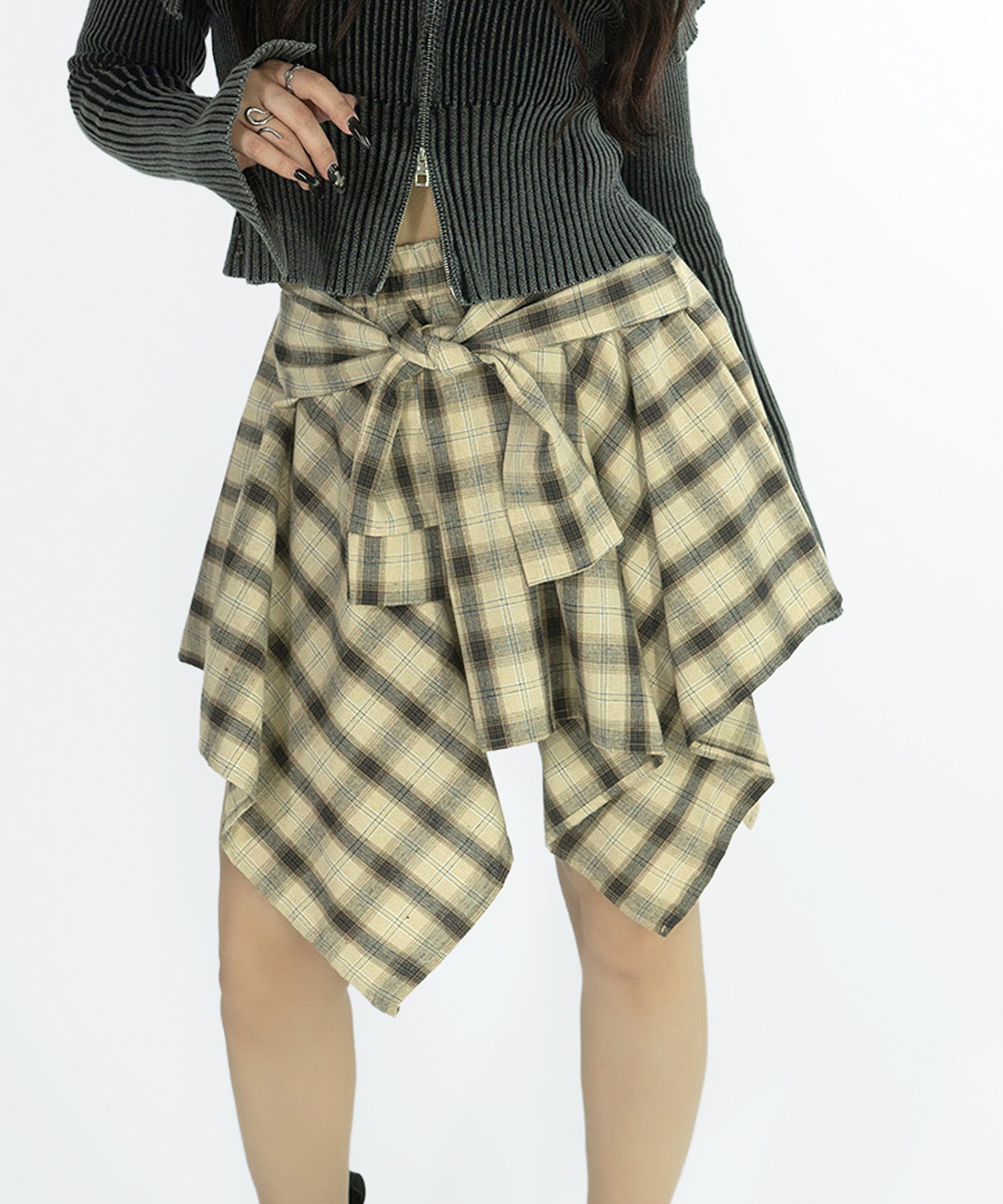 腰巻きシャツ風スカート