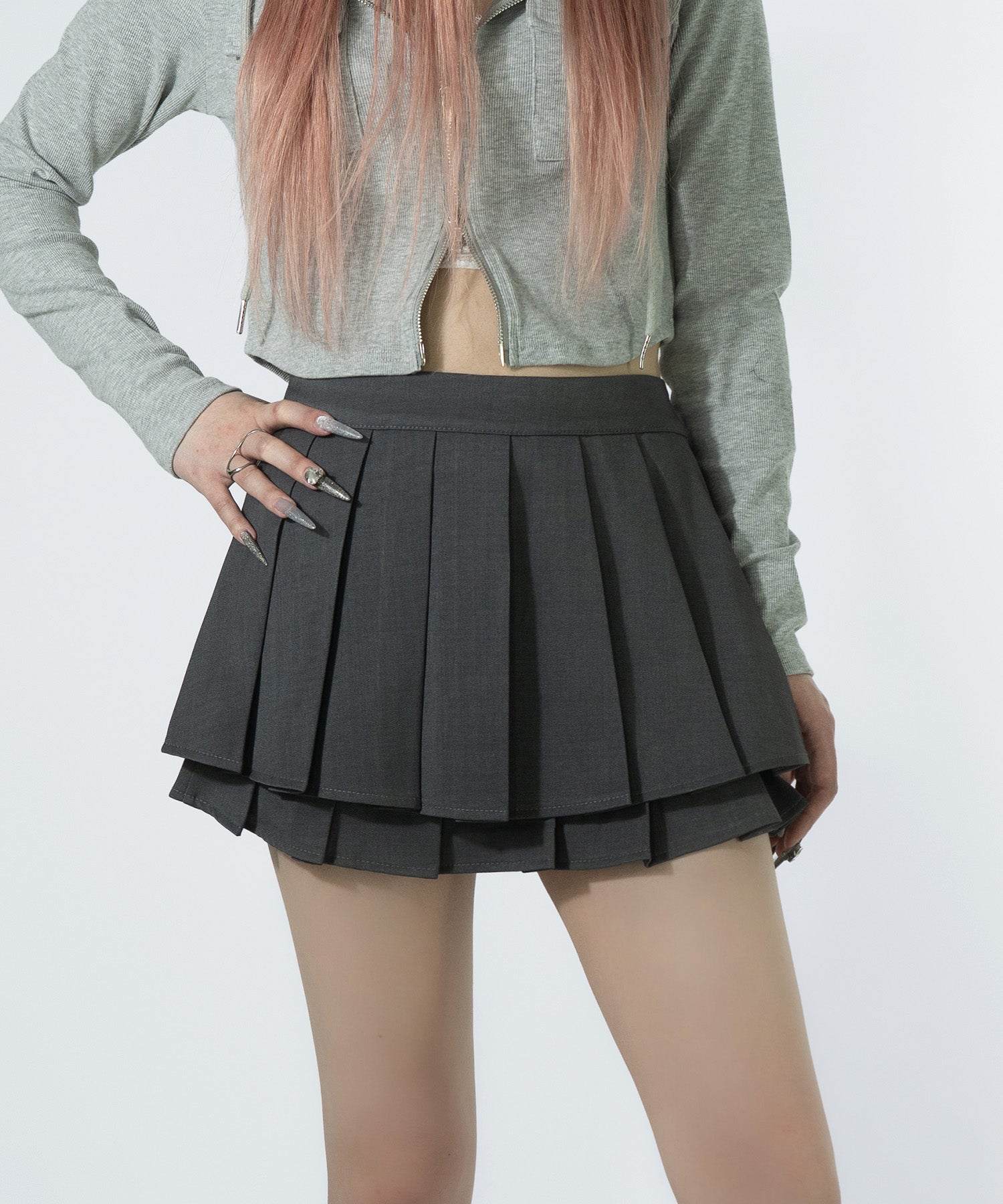 レイヤードプリーツスカート