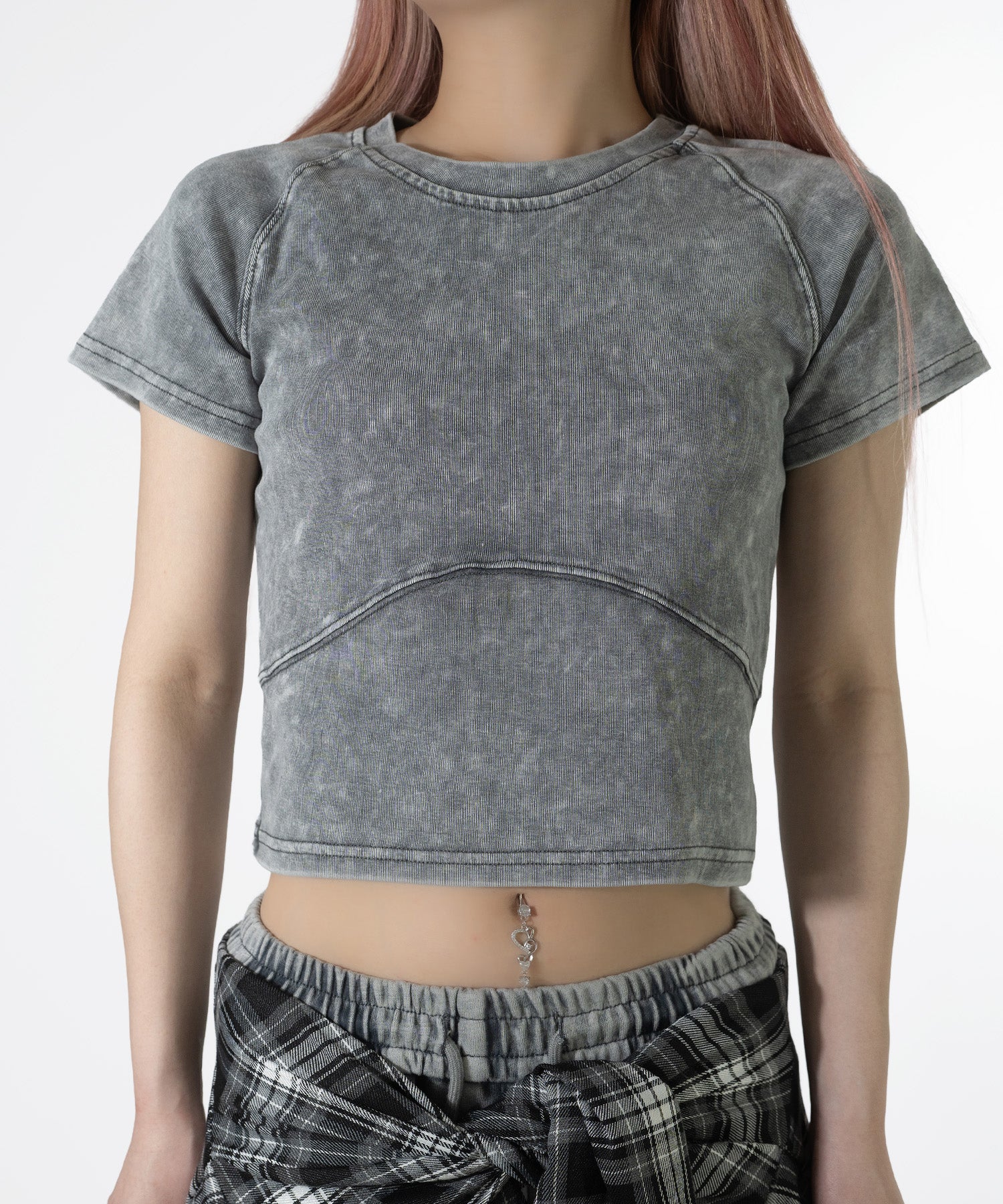 切替ウォッシュドTシャツ