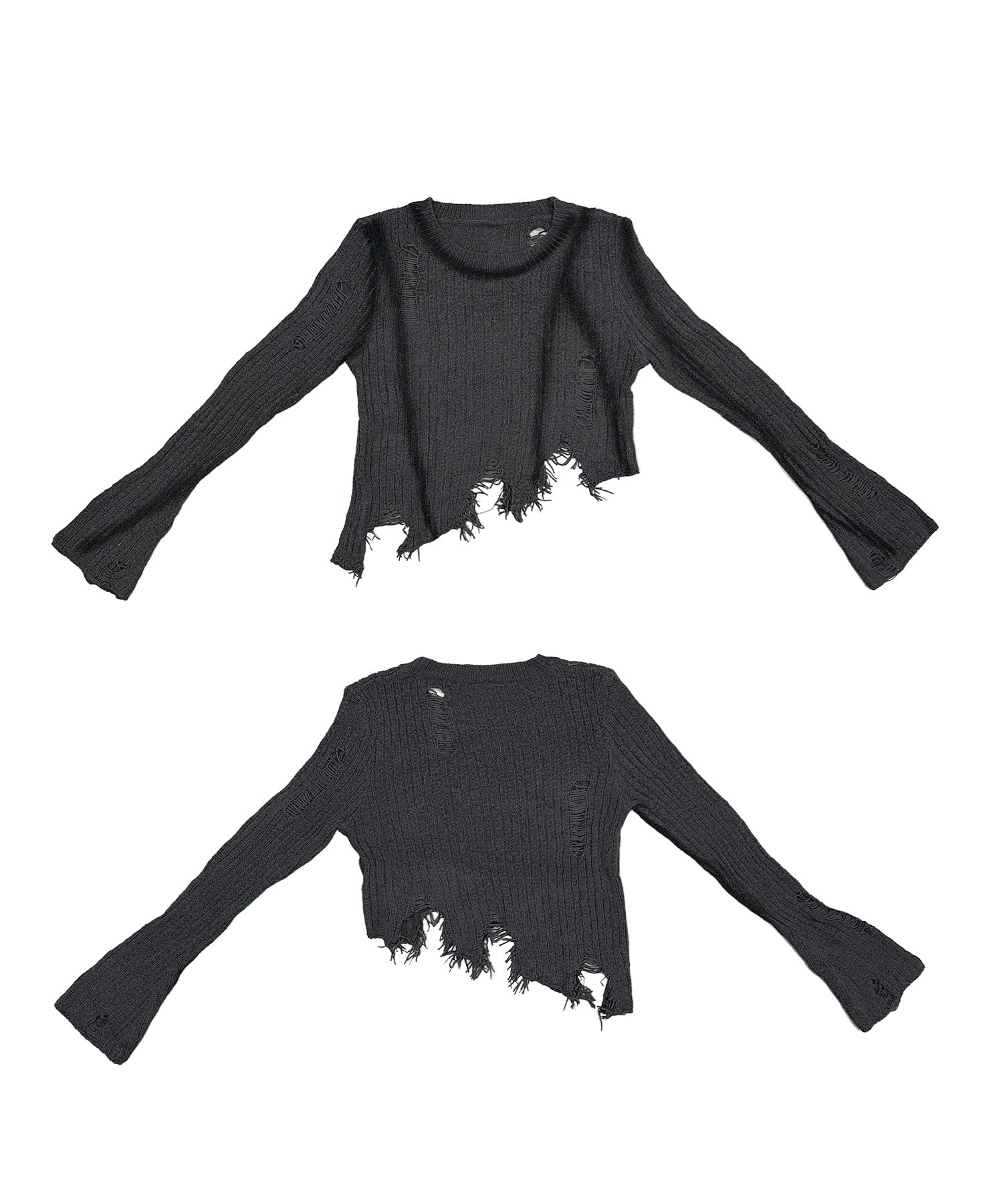 アシンメトリーダメージニット