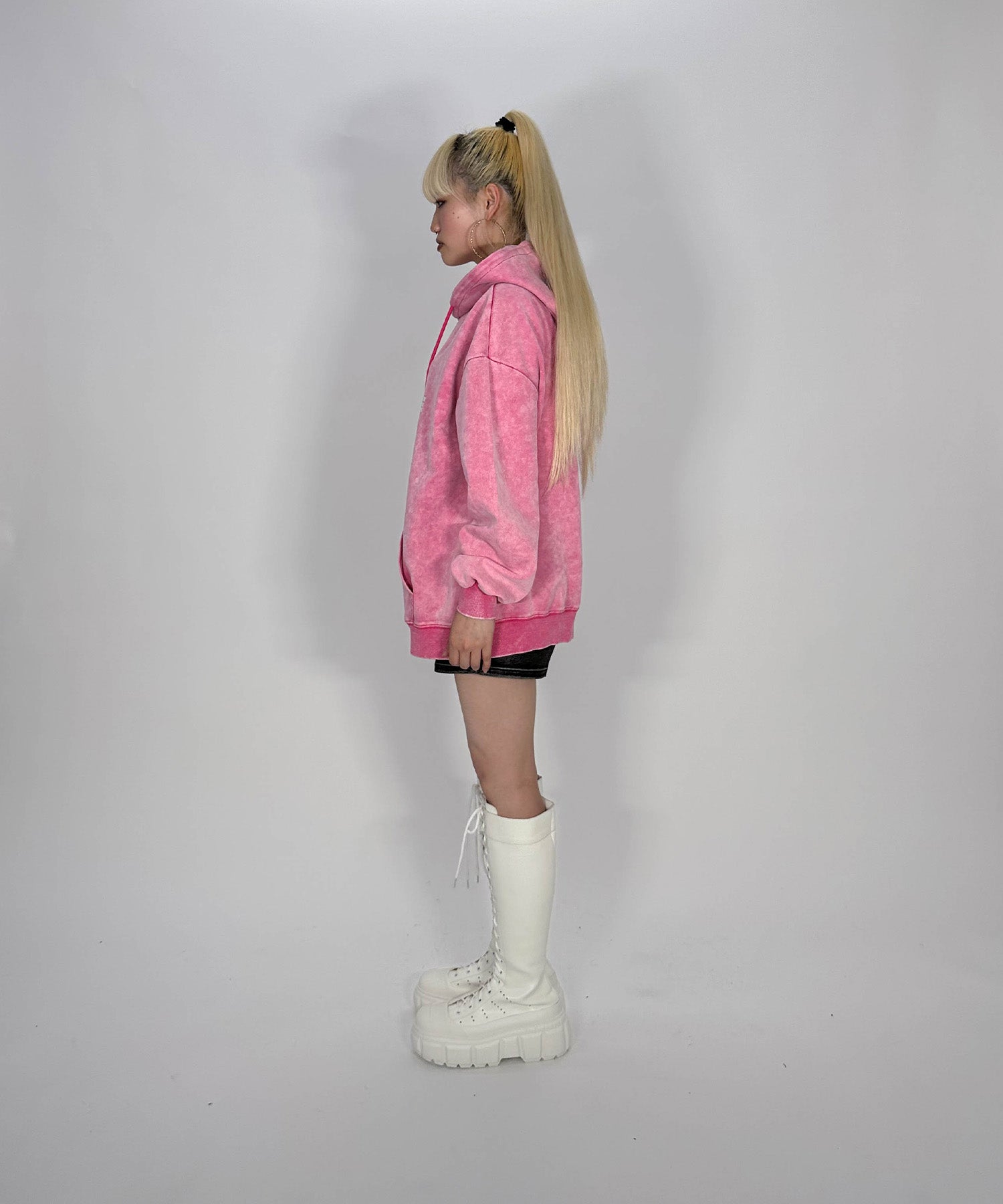 オーバーサイズロゴフードパーカー