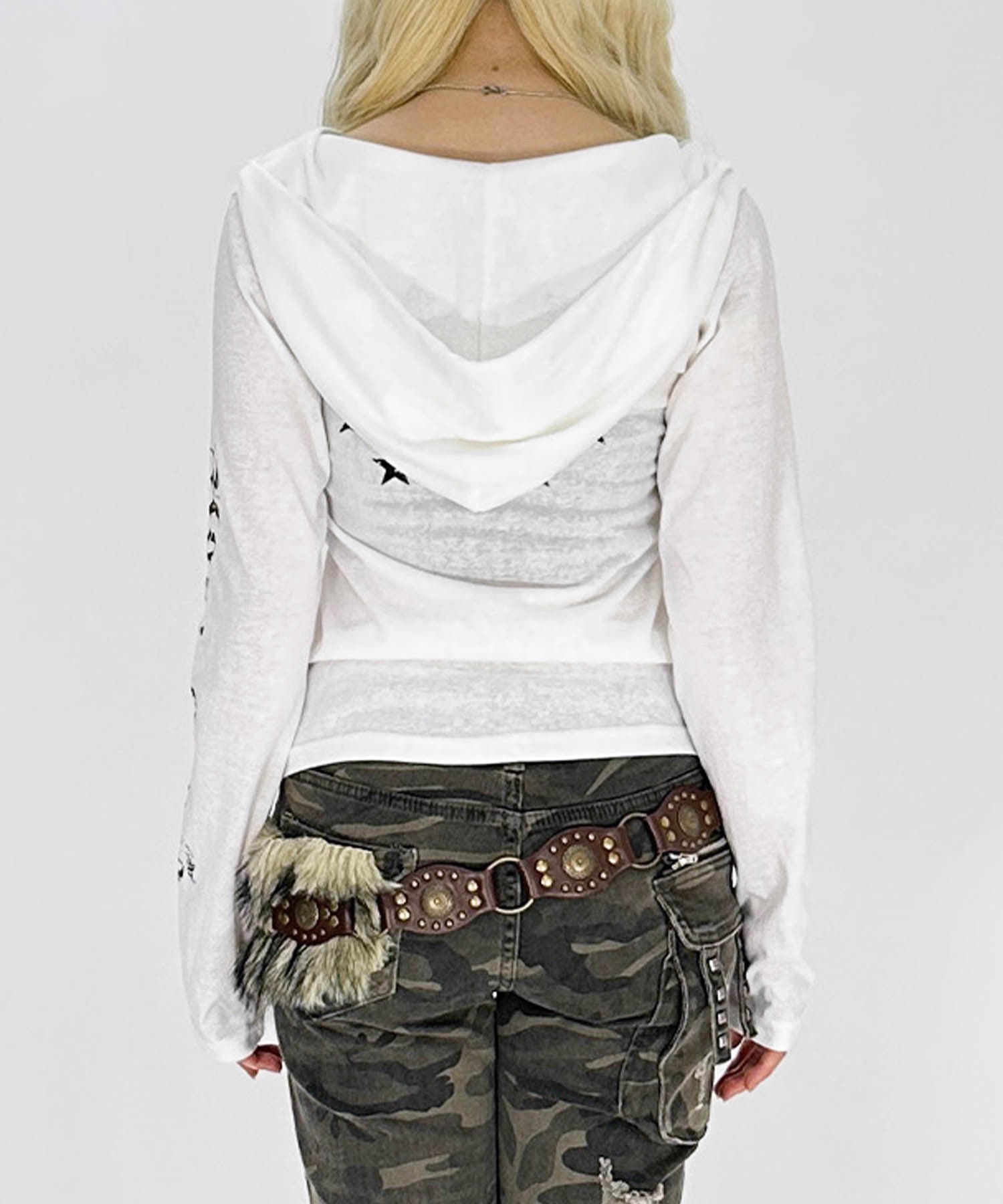 y2kフードシアーカットソー