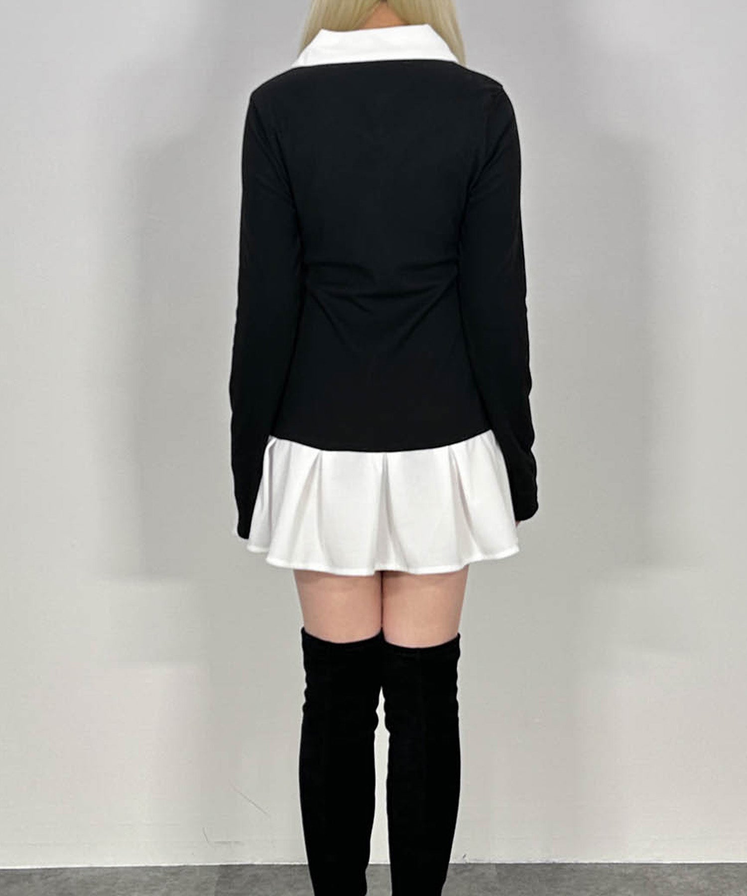 レイヤード風プリーツワンピース