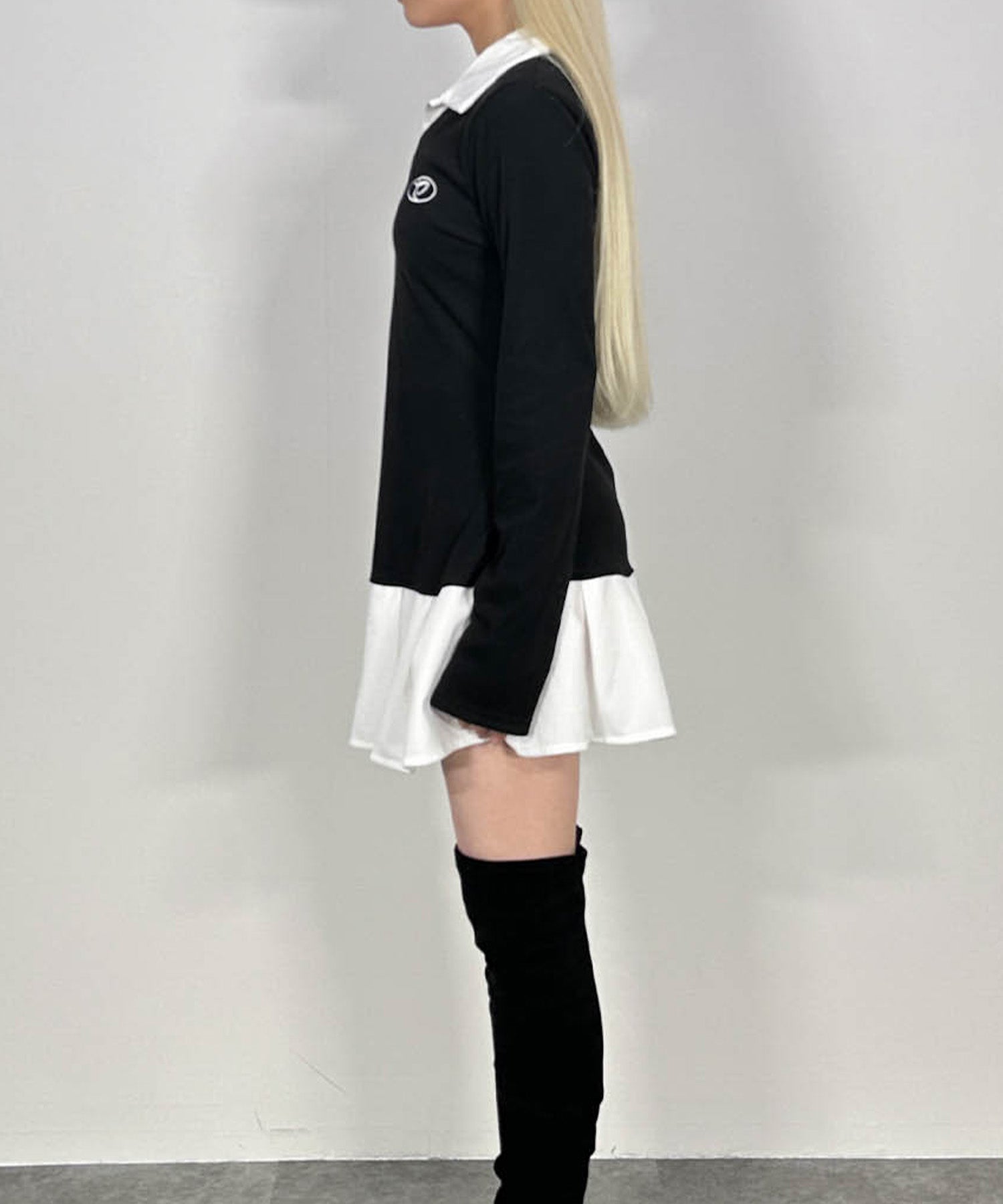 レイヤード風プリーツワンピース