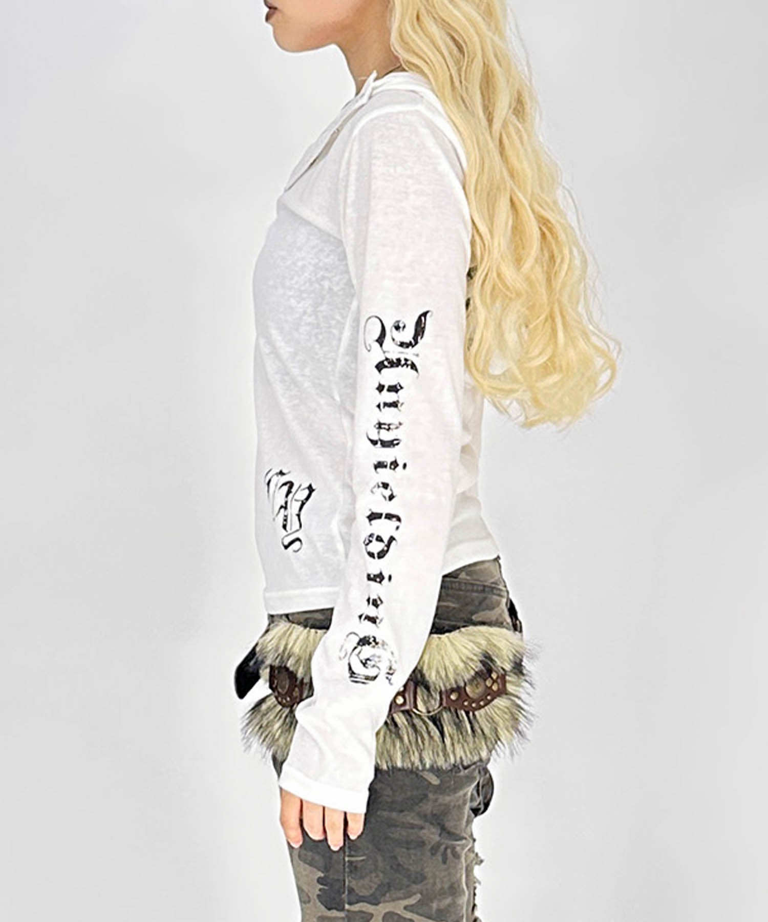 y2kフードシアーカットソー