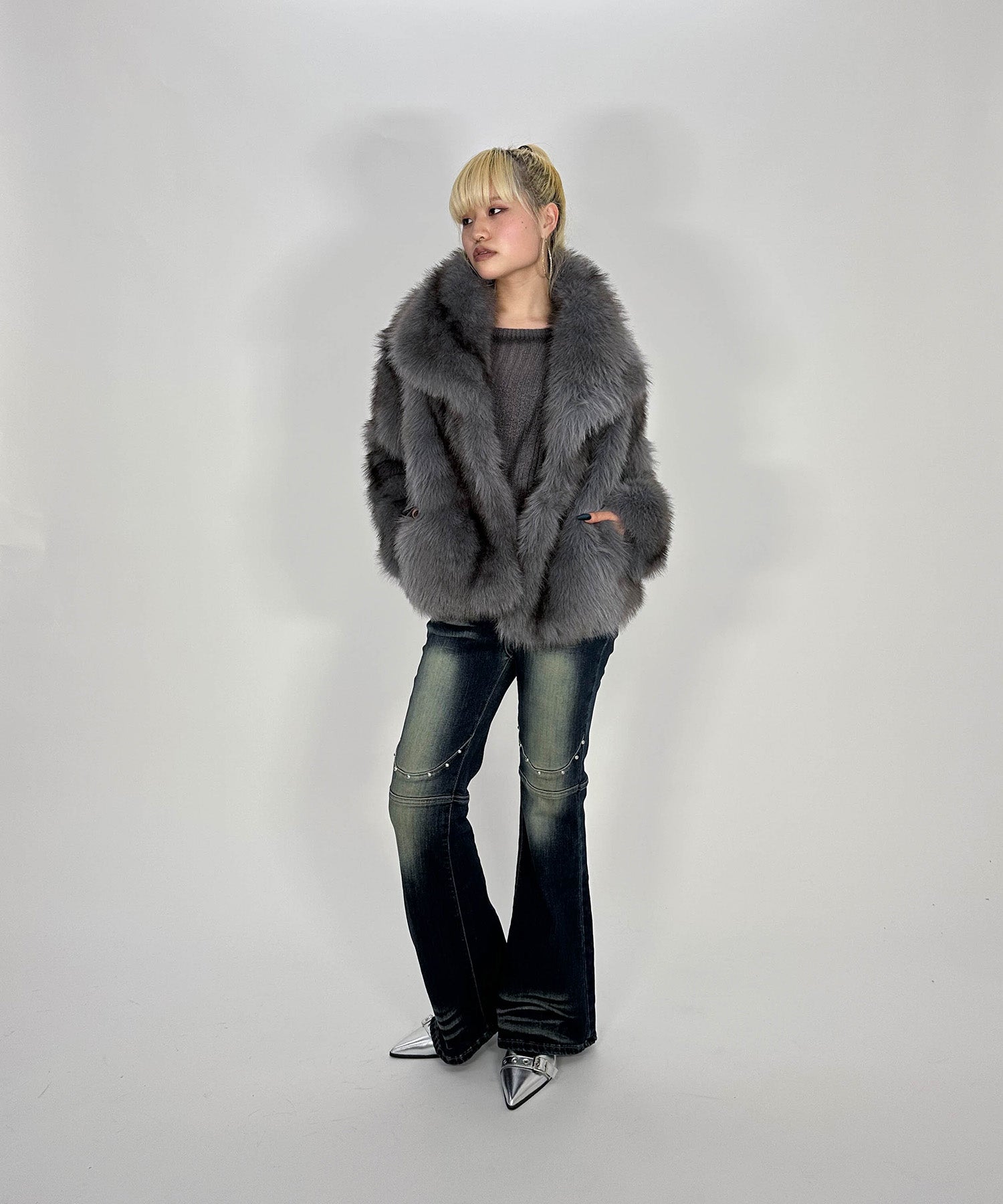 フェイクファーブルゾン