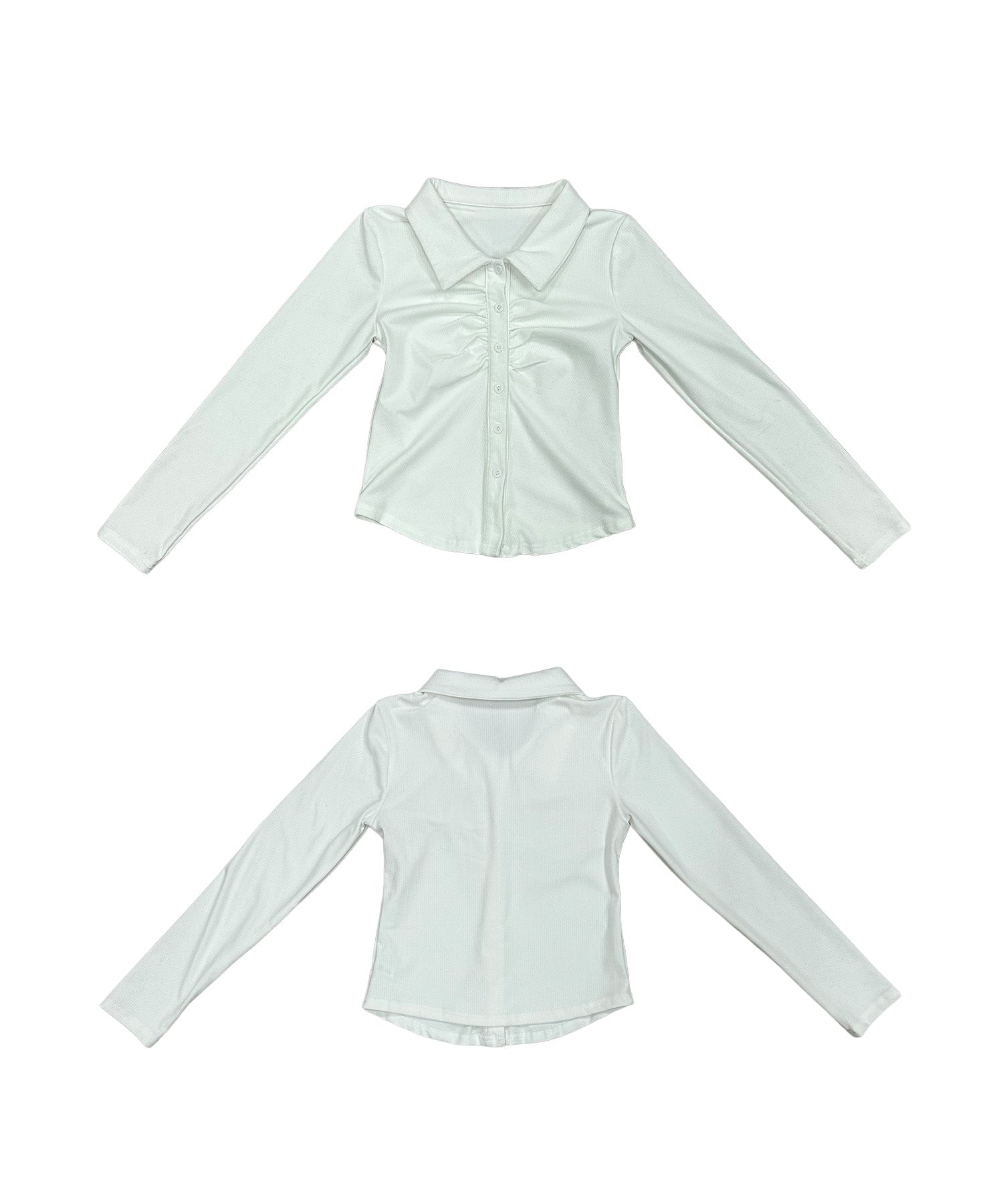 ボタンシャーリングシャツデザイントップス