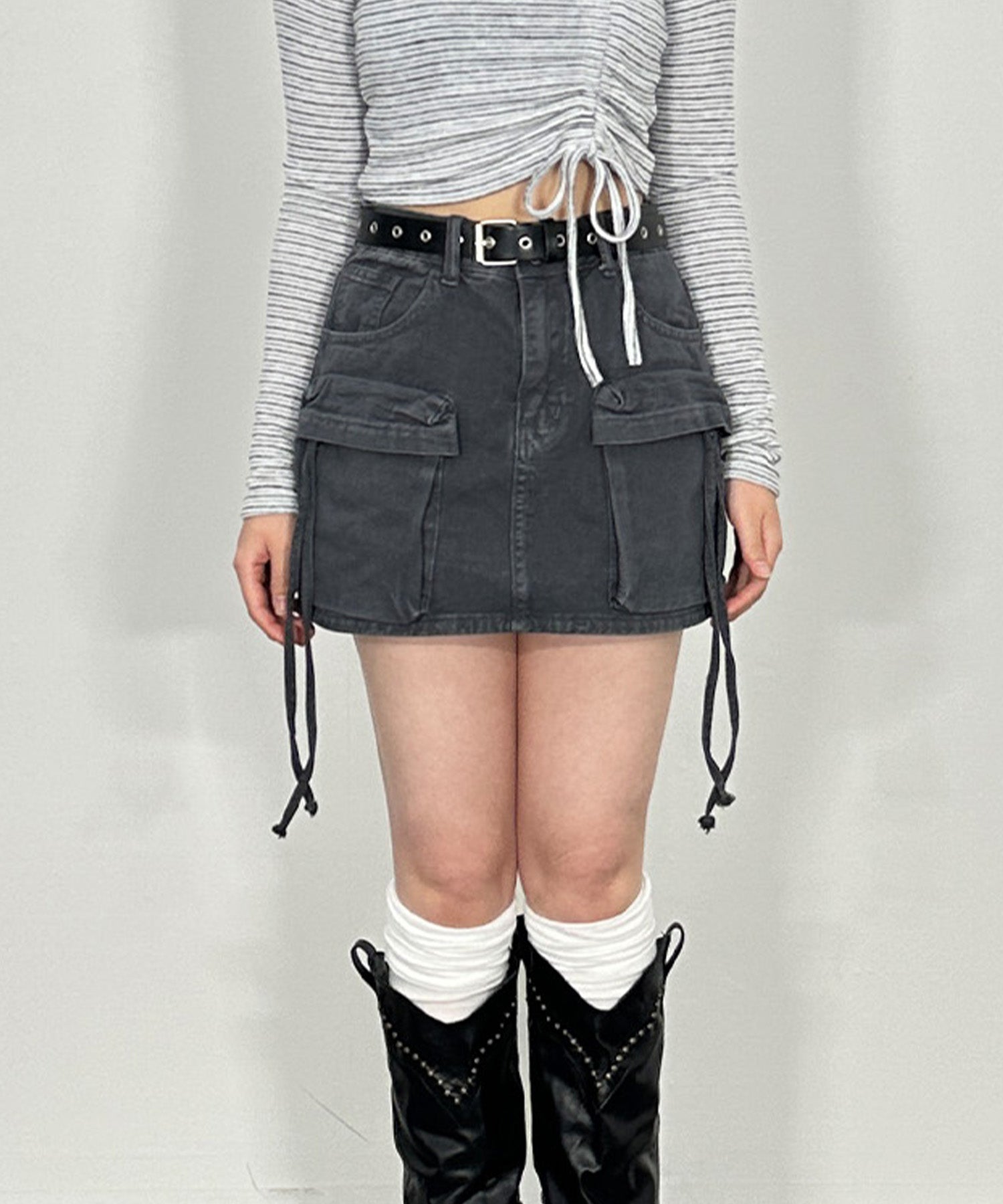 ユーティリティーカーゴデニムスカート