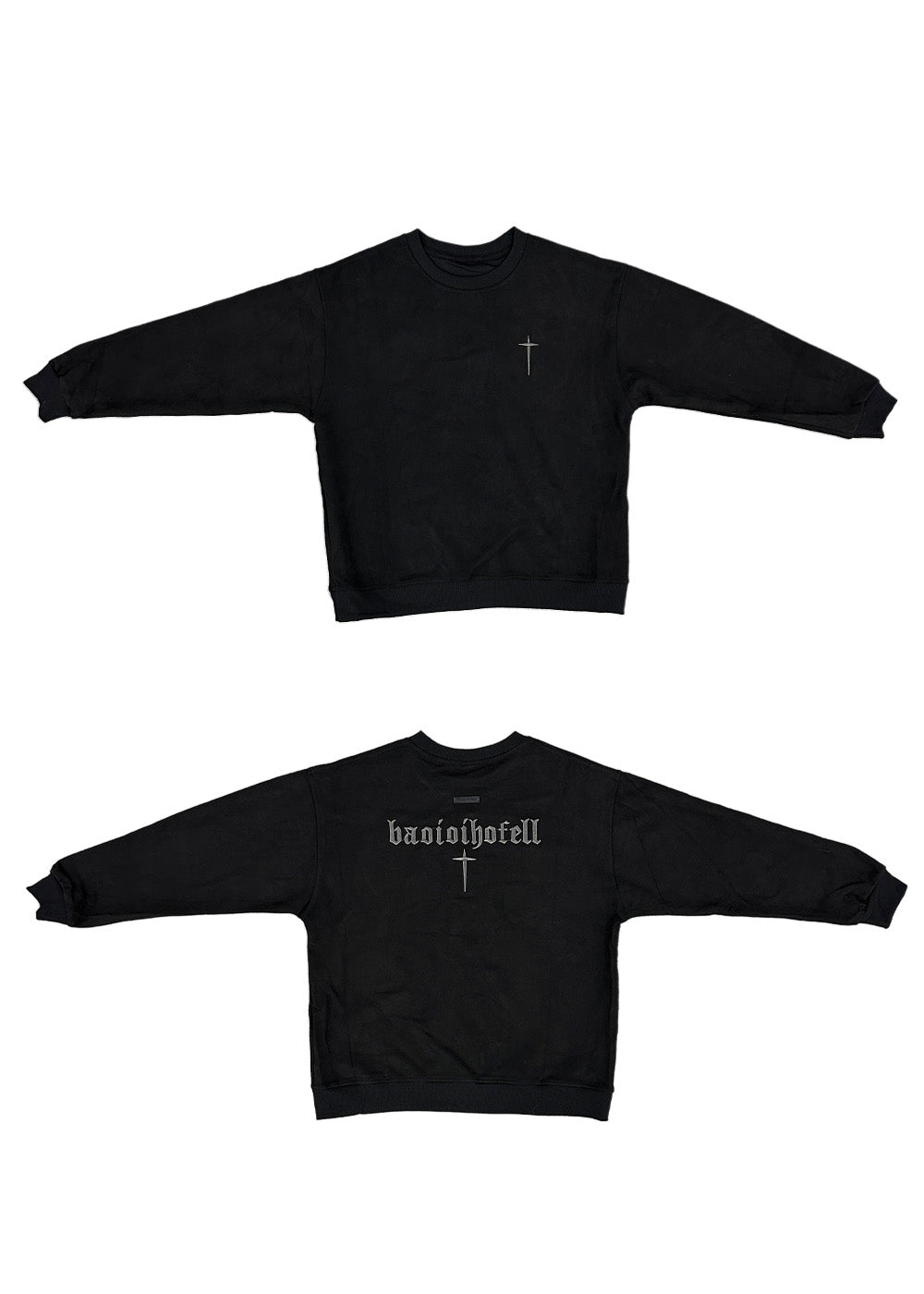 スウェード刺繍ロゴルーズスウェットトップス