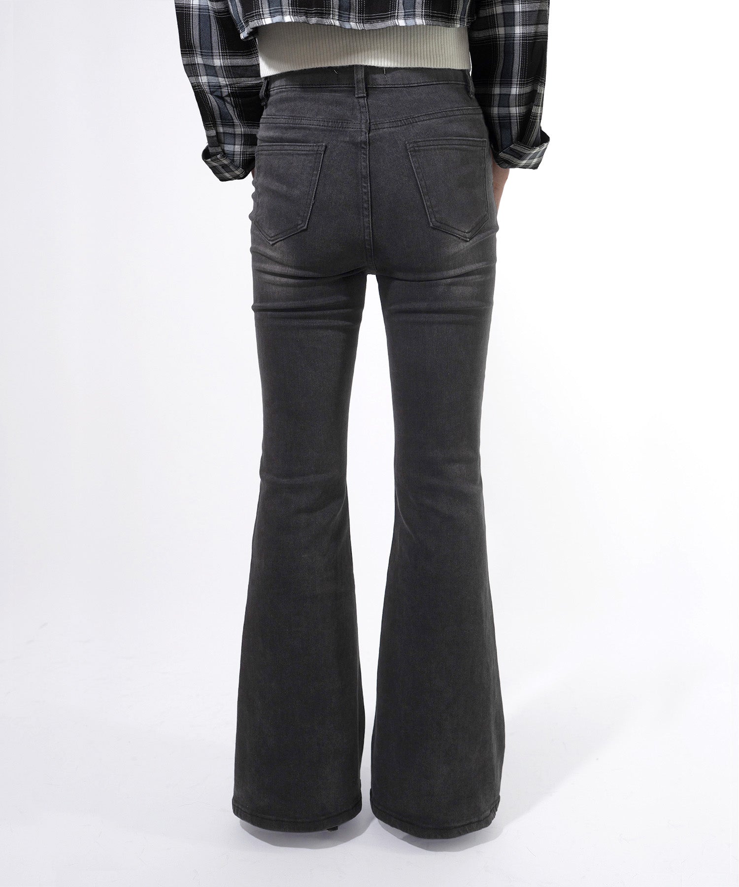 レースアップストレッチフレアパンツ