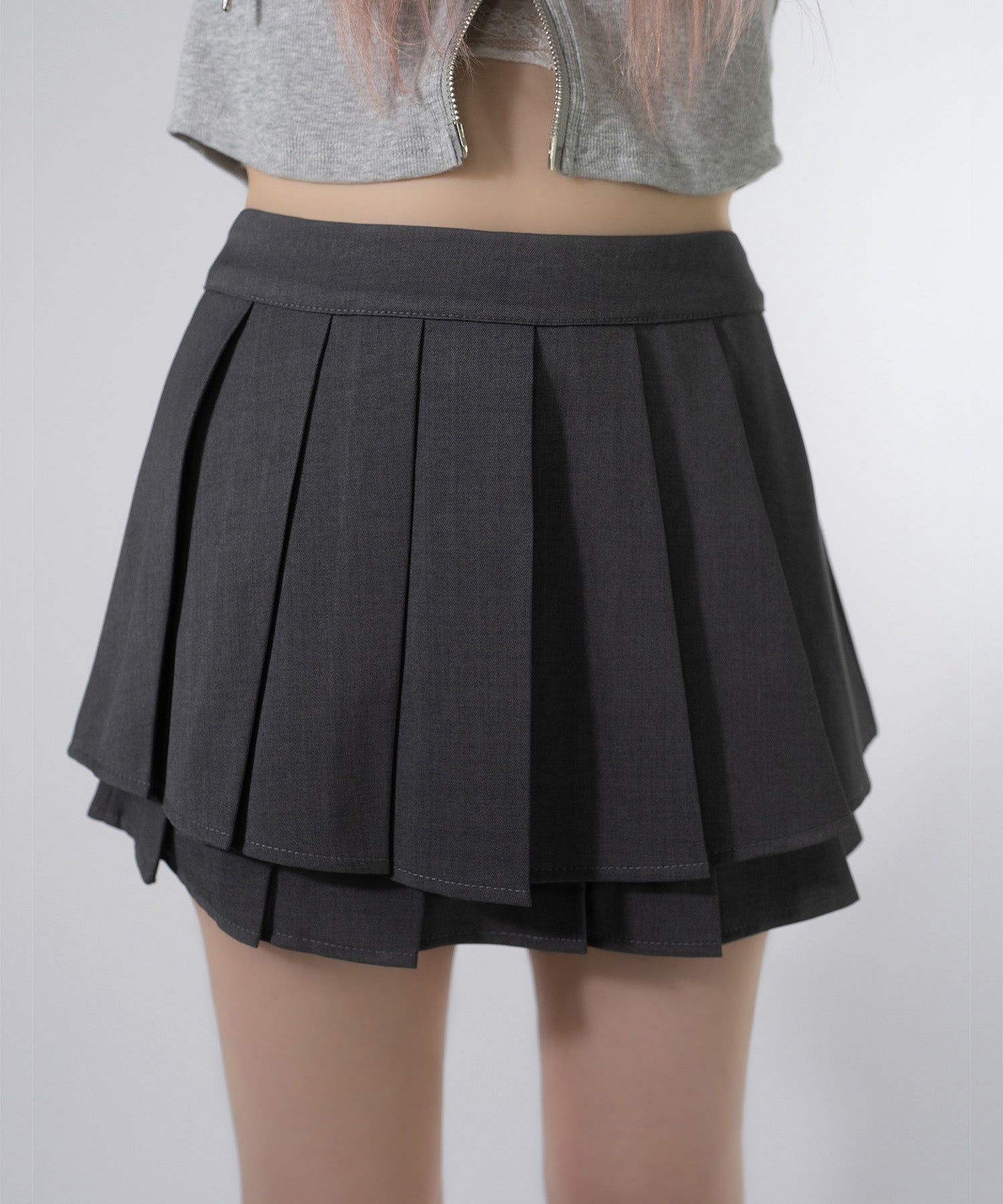 レイヤードプリーツスカート