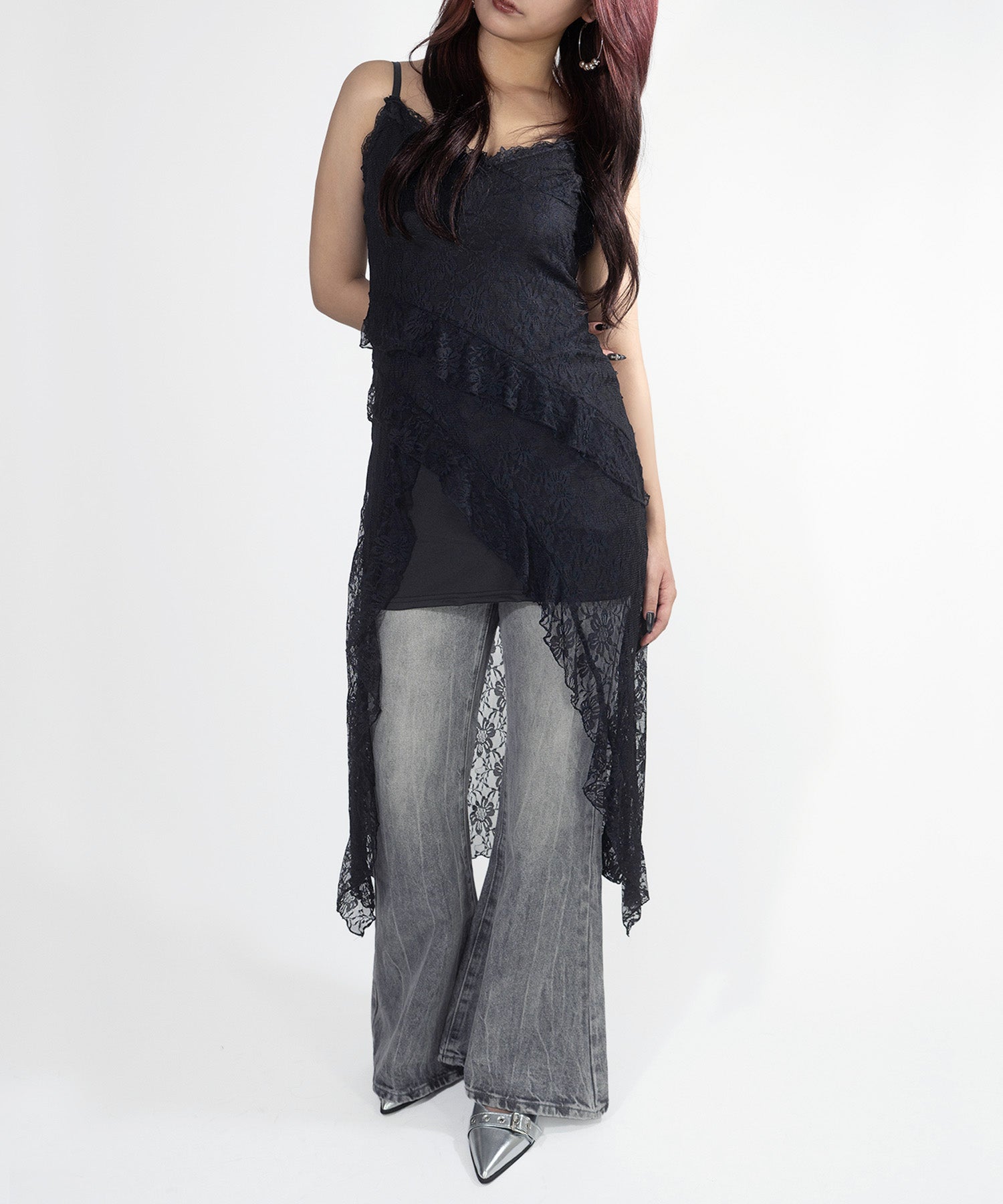 アシンメトリーレースワンピース