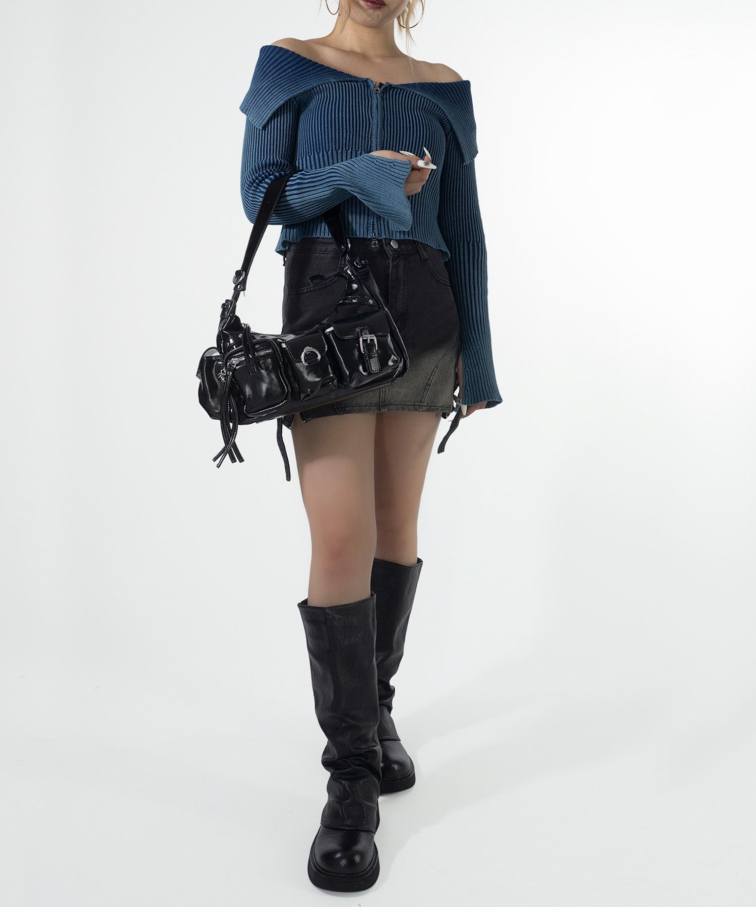 ウォッシュドダブルジップトップス