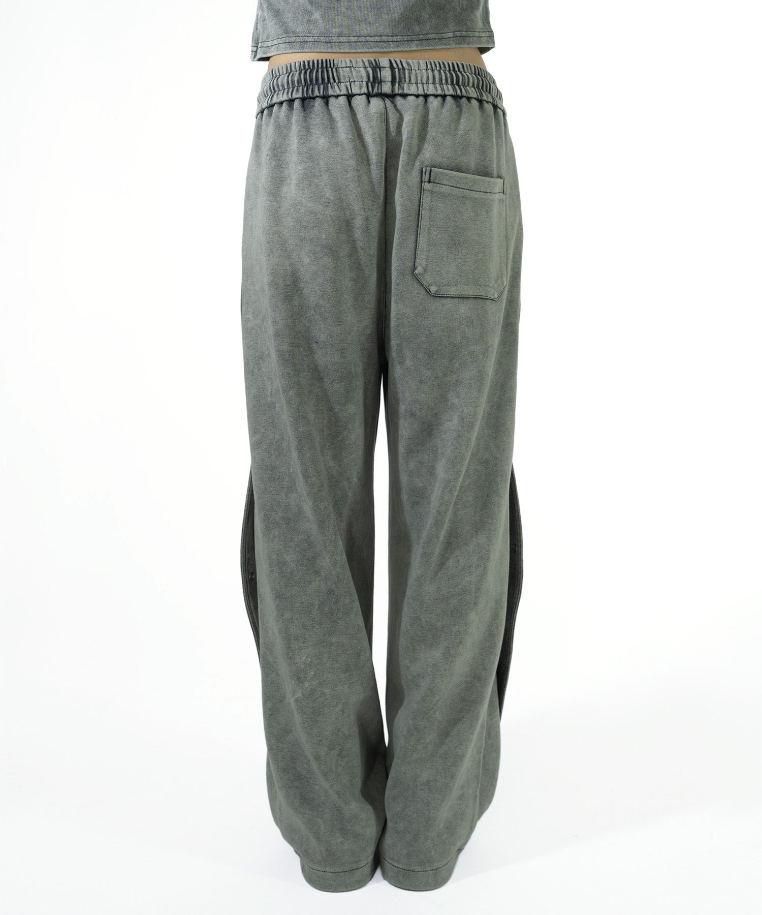 サイドボタンデザイン スウェットパンツ