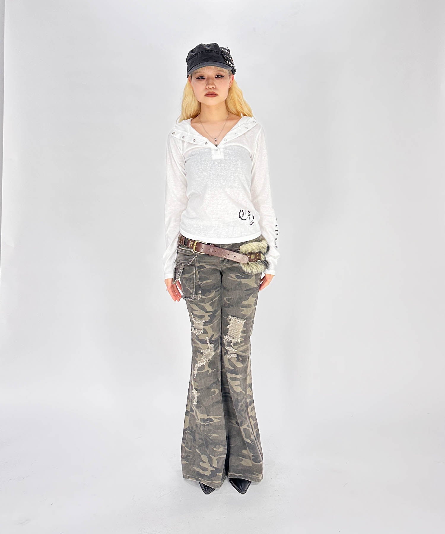 y2kフードシアーカットソー