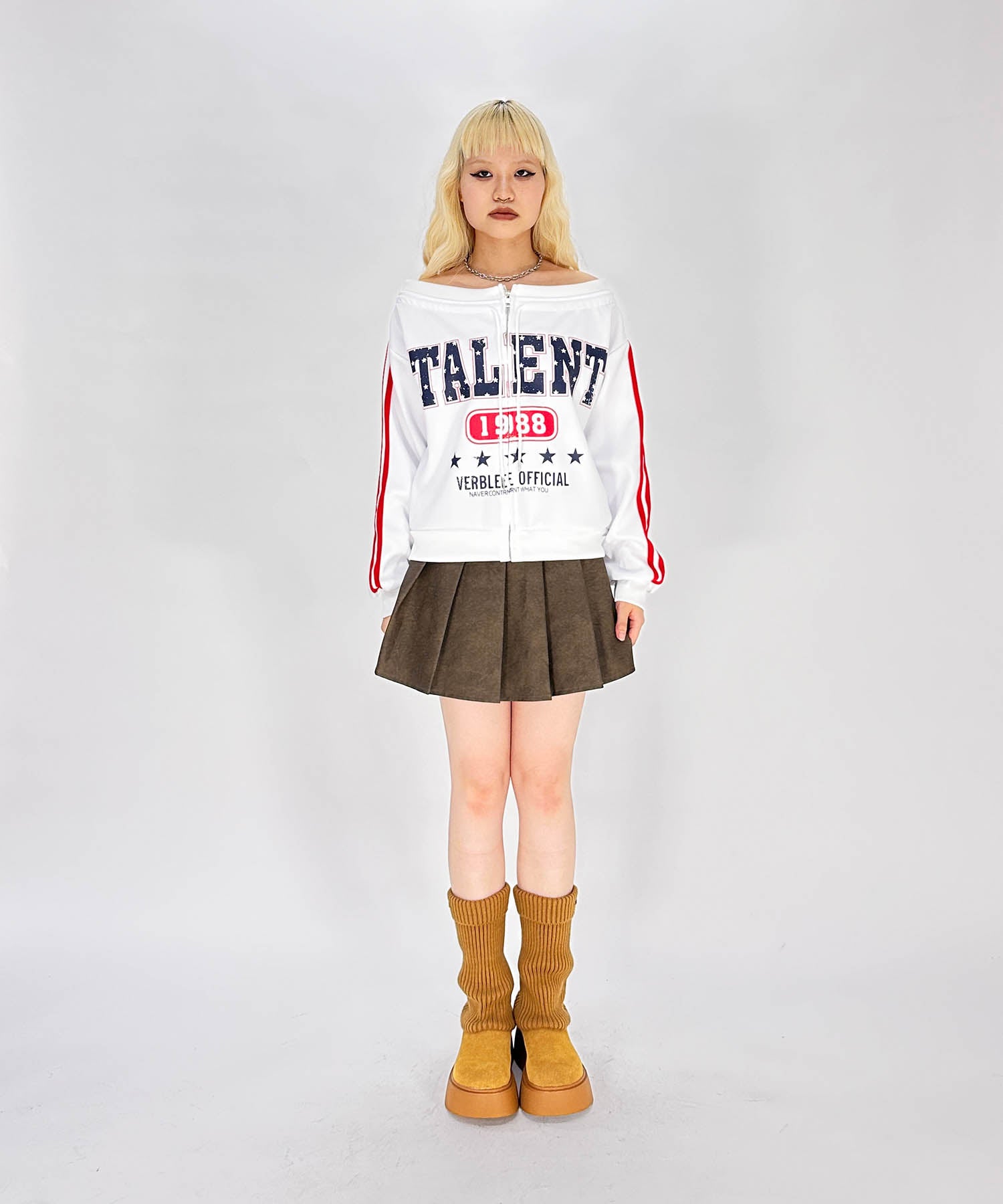 ジップアップオフショルTARENTスウェット