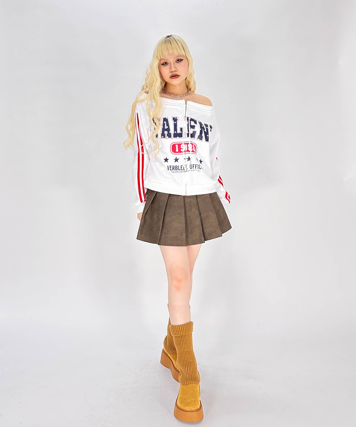 ジップアップオフショルTARENTスウェット