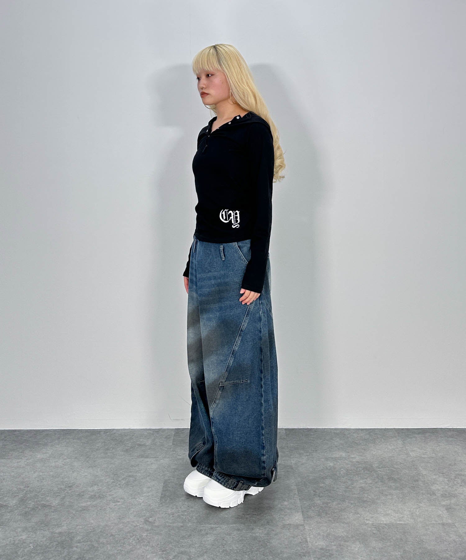 y2kフードシアーカットソー