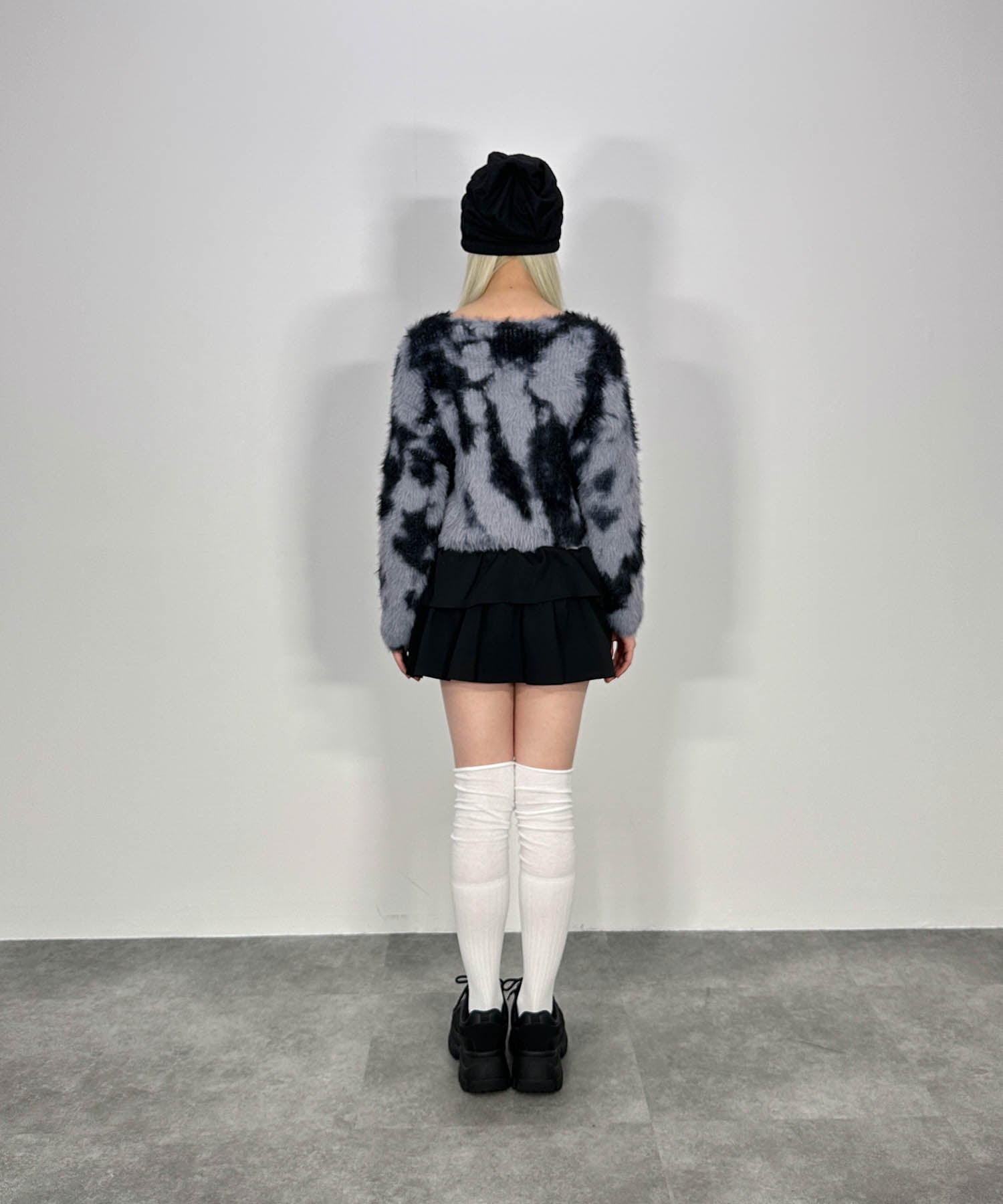 バイカラーフリルスウェットミニスカート