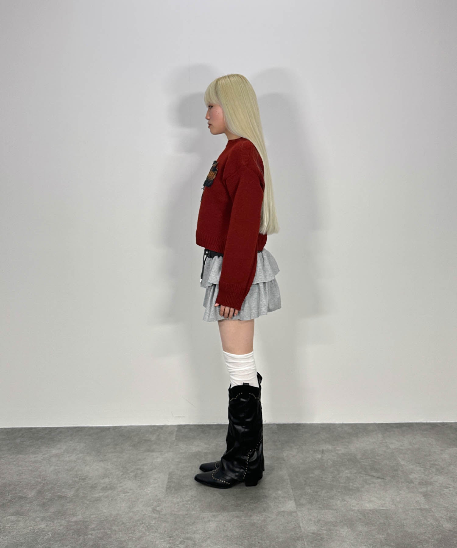 パッチデザインニットプルオーバー