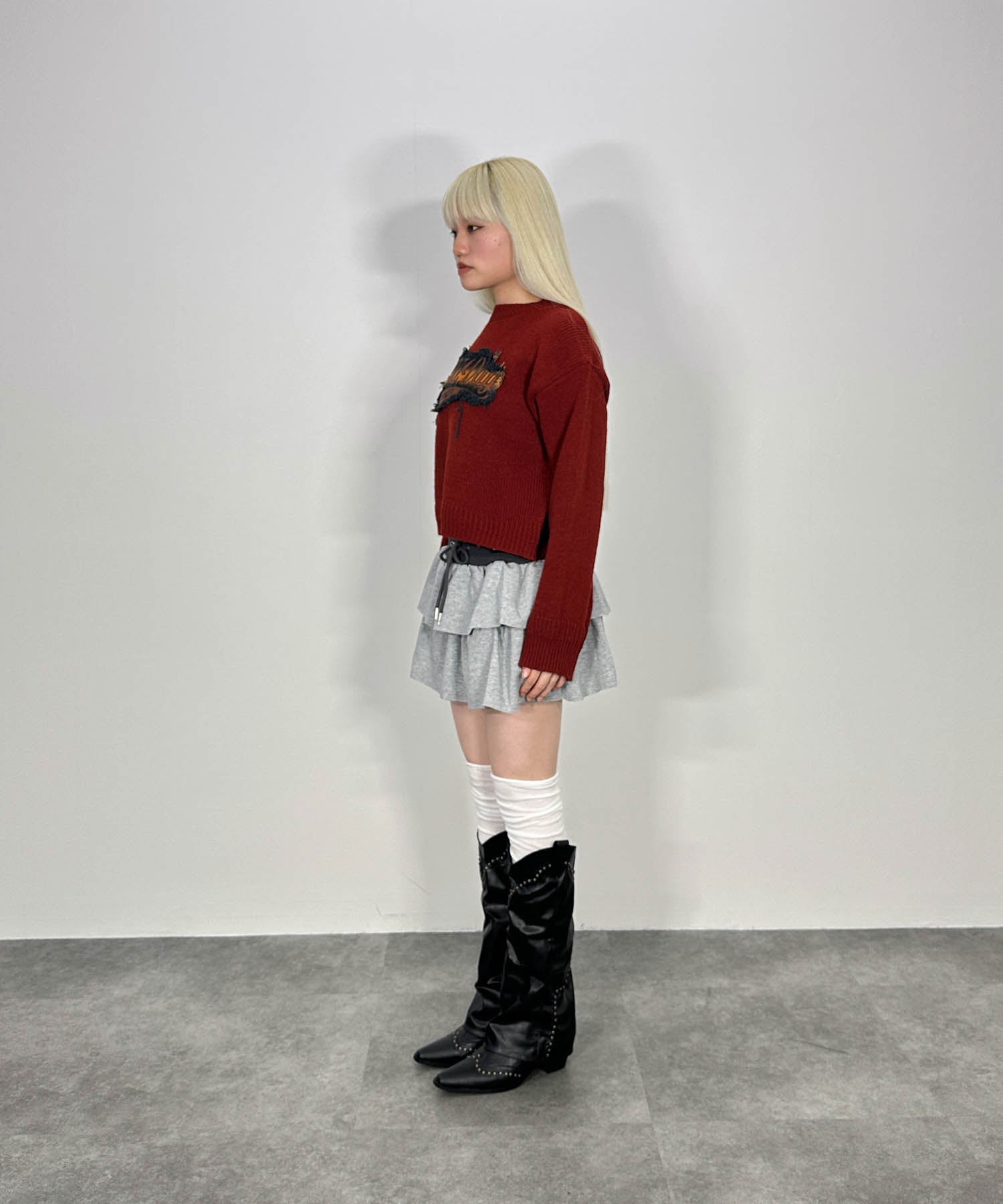 パッチデザインニットプルオーバー