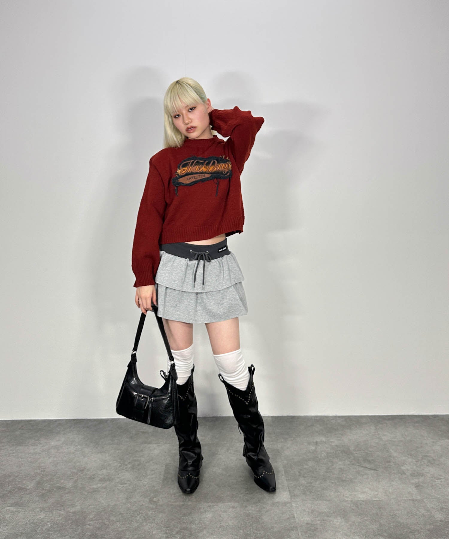 パッチデザインニットプルオーバー