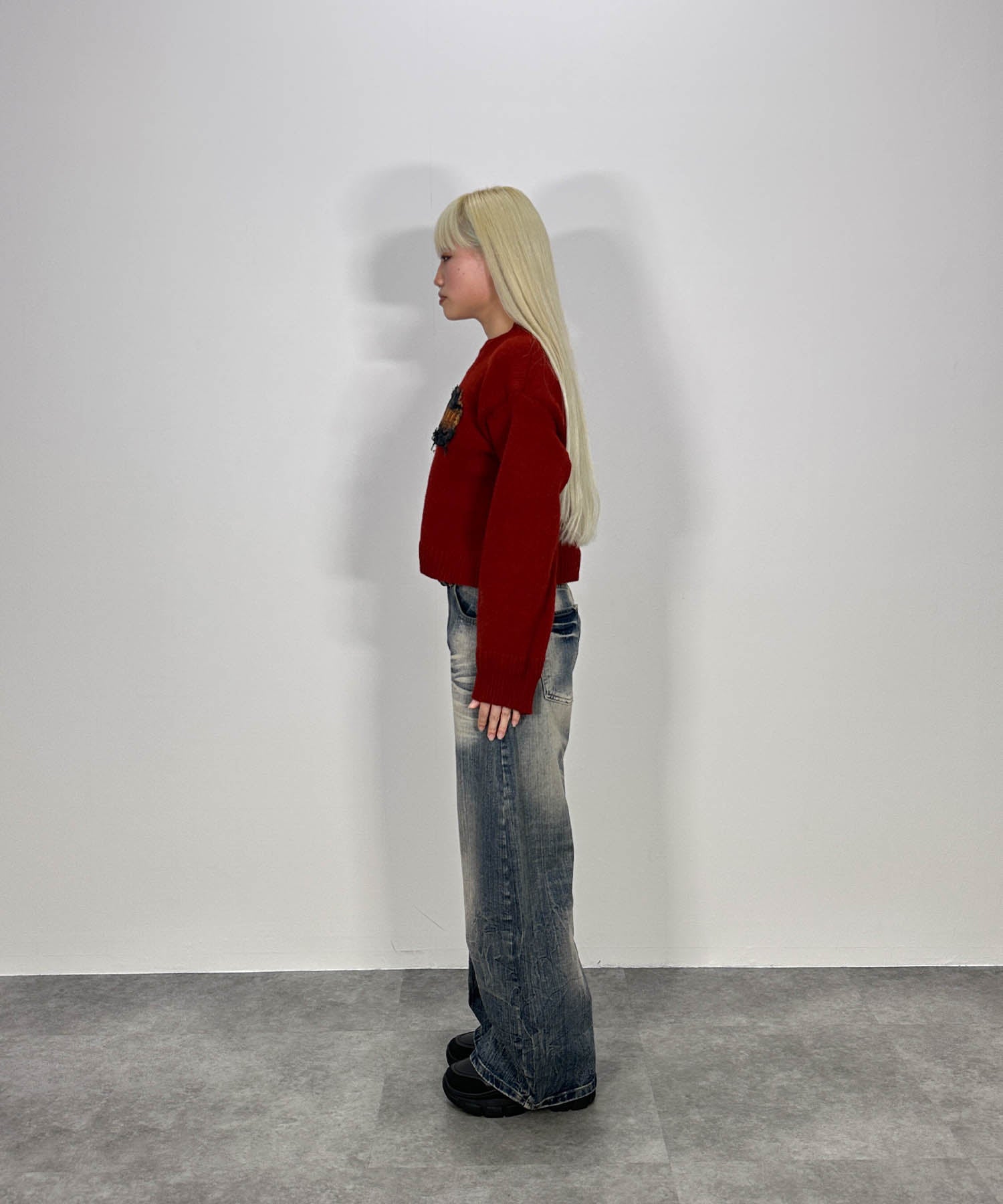 パッチデザインニットプルオーバー