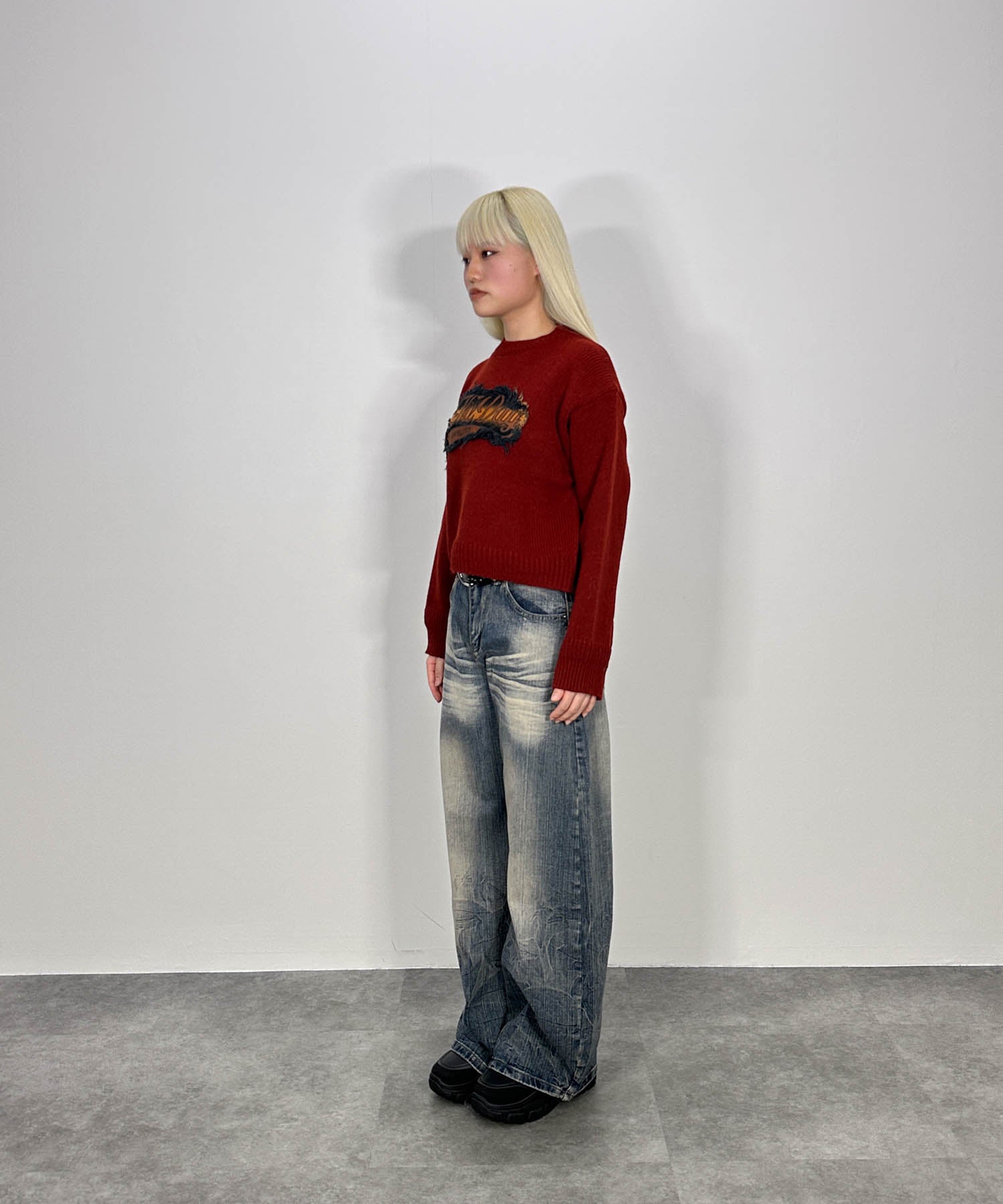 パッチデザインニットプルオーバー