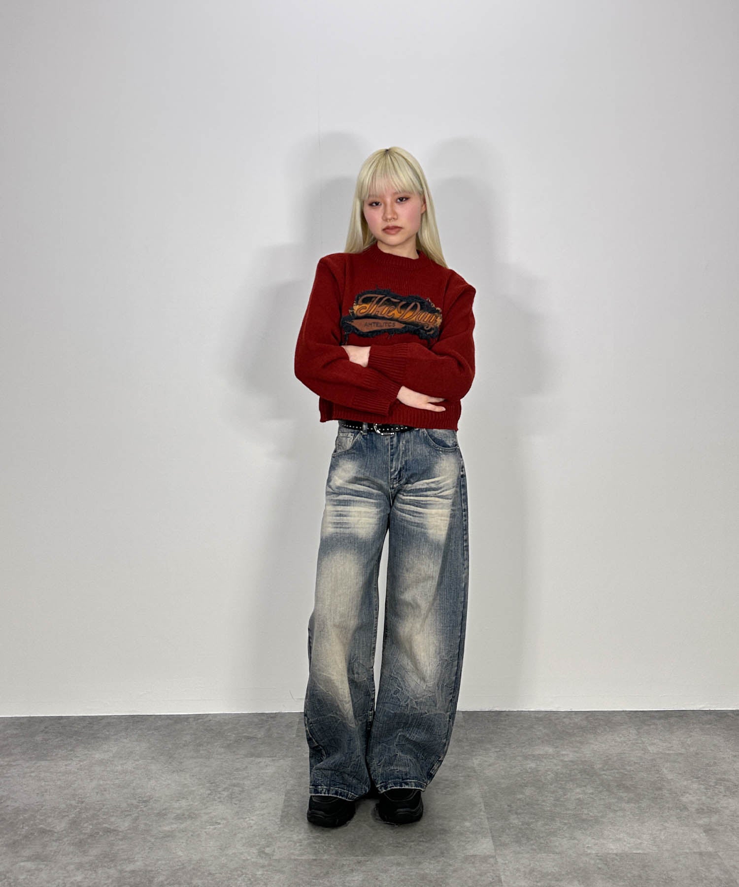 パッチデザインニットプルオーバー