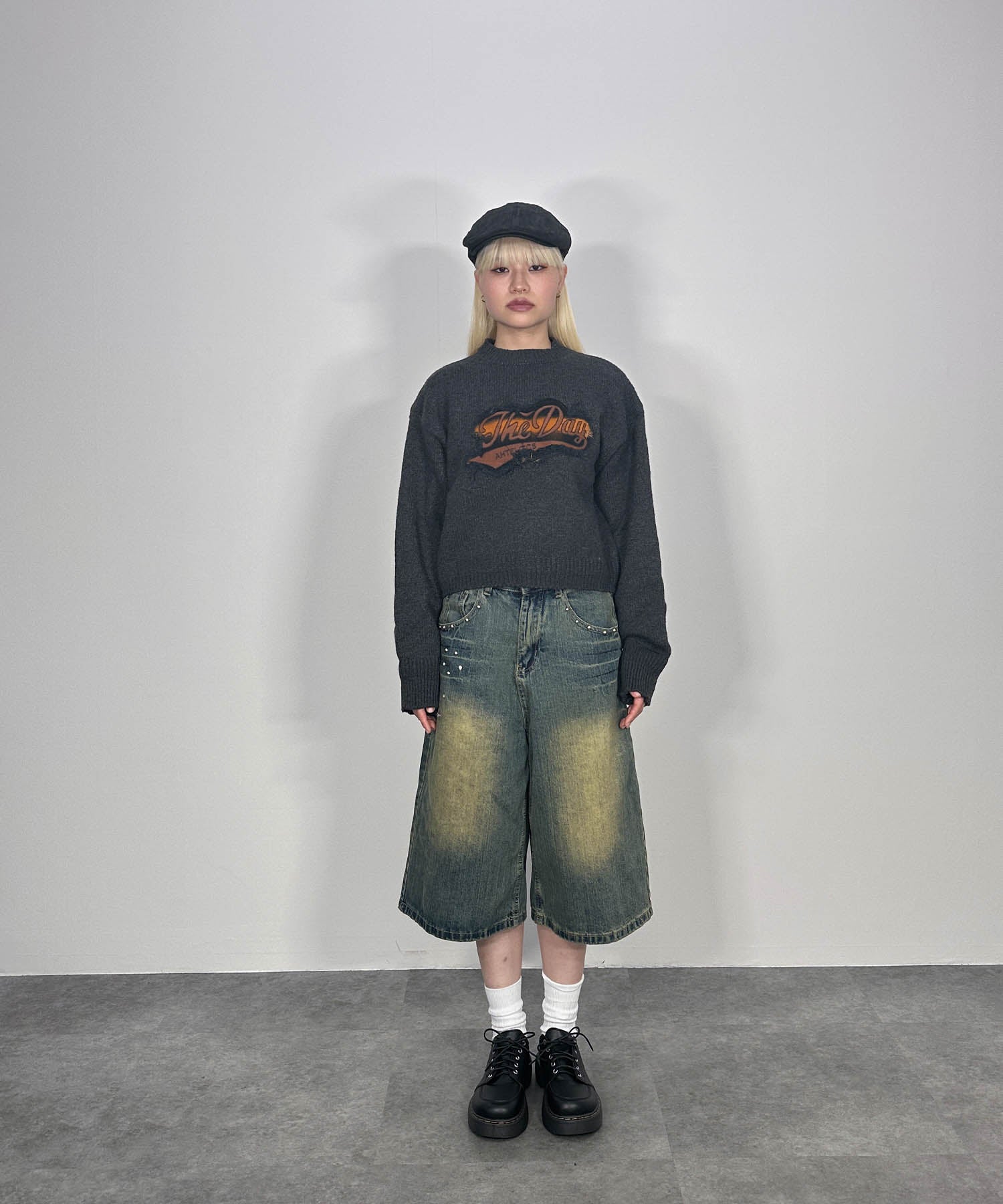 パッチデザインニットプルオーバー