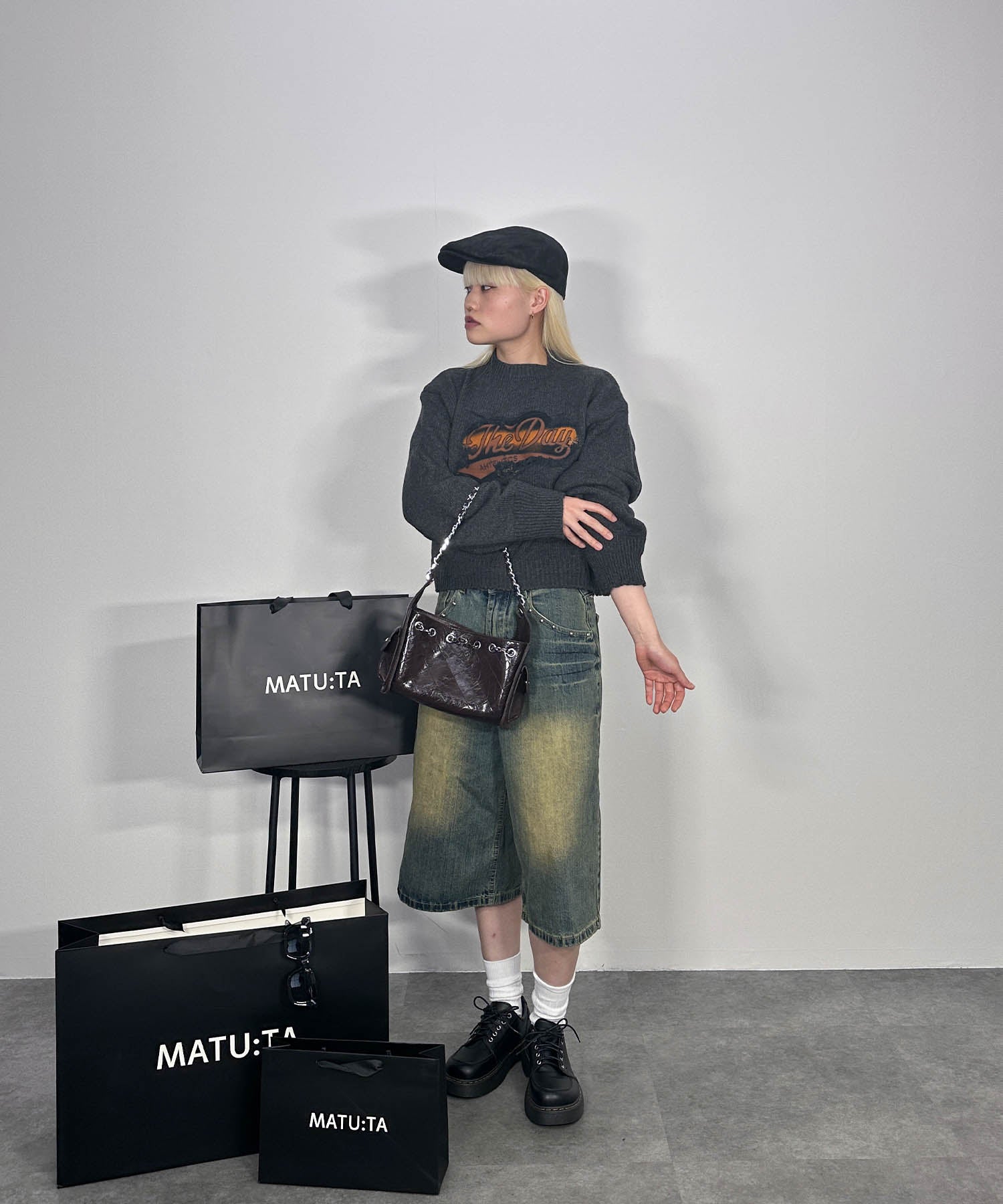 パッチデザインニットプルオーバー