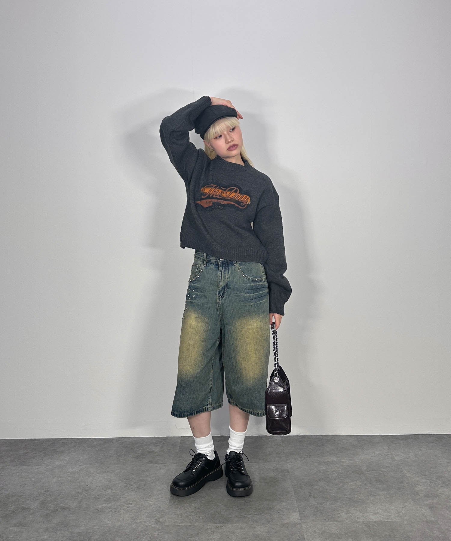 パッチデザインニットプルオーバー