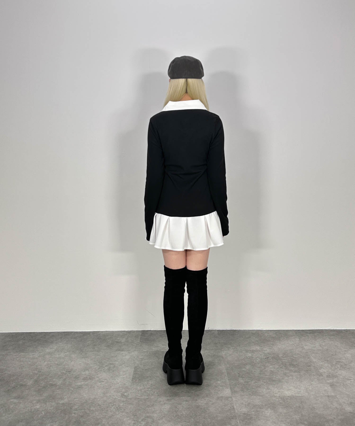 レイヤード風プリーツワンピース