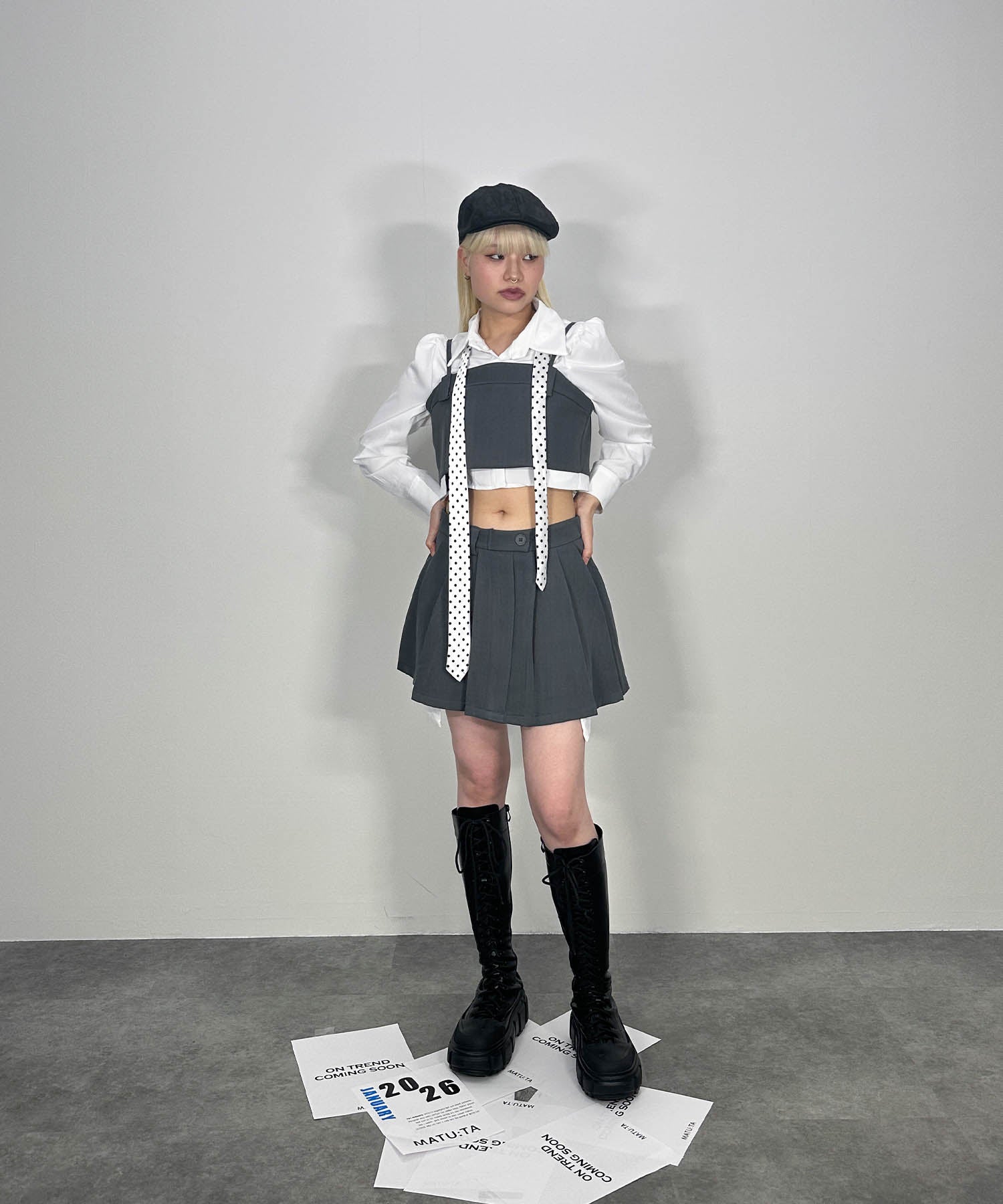 シャツレイヤードデザインセットアップ