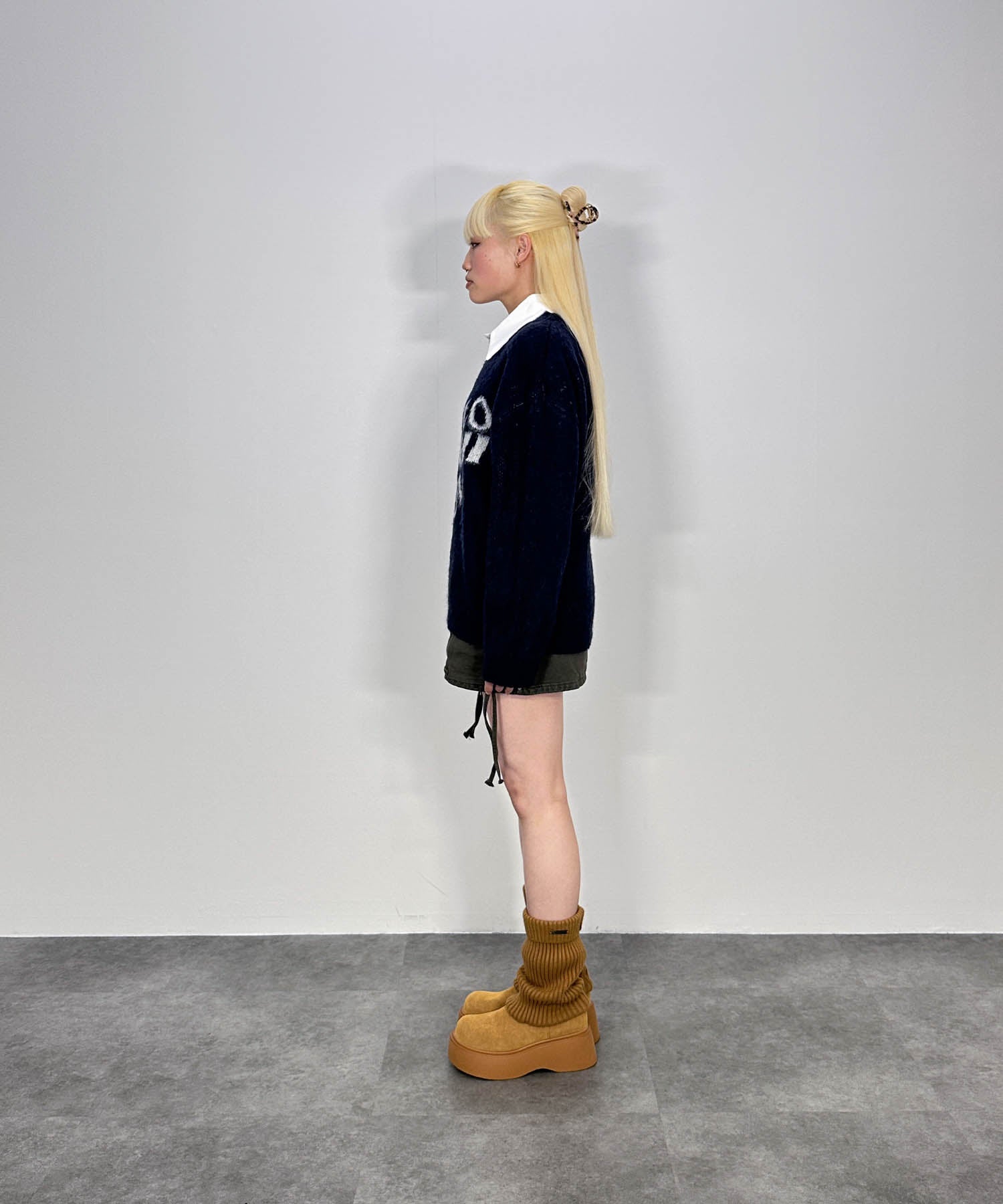 ハートレタリングニット