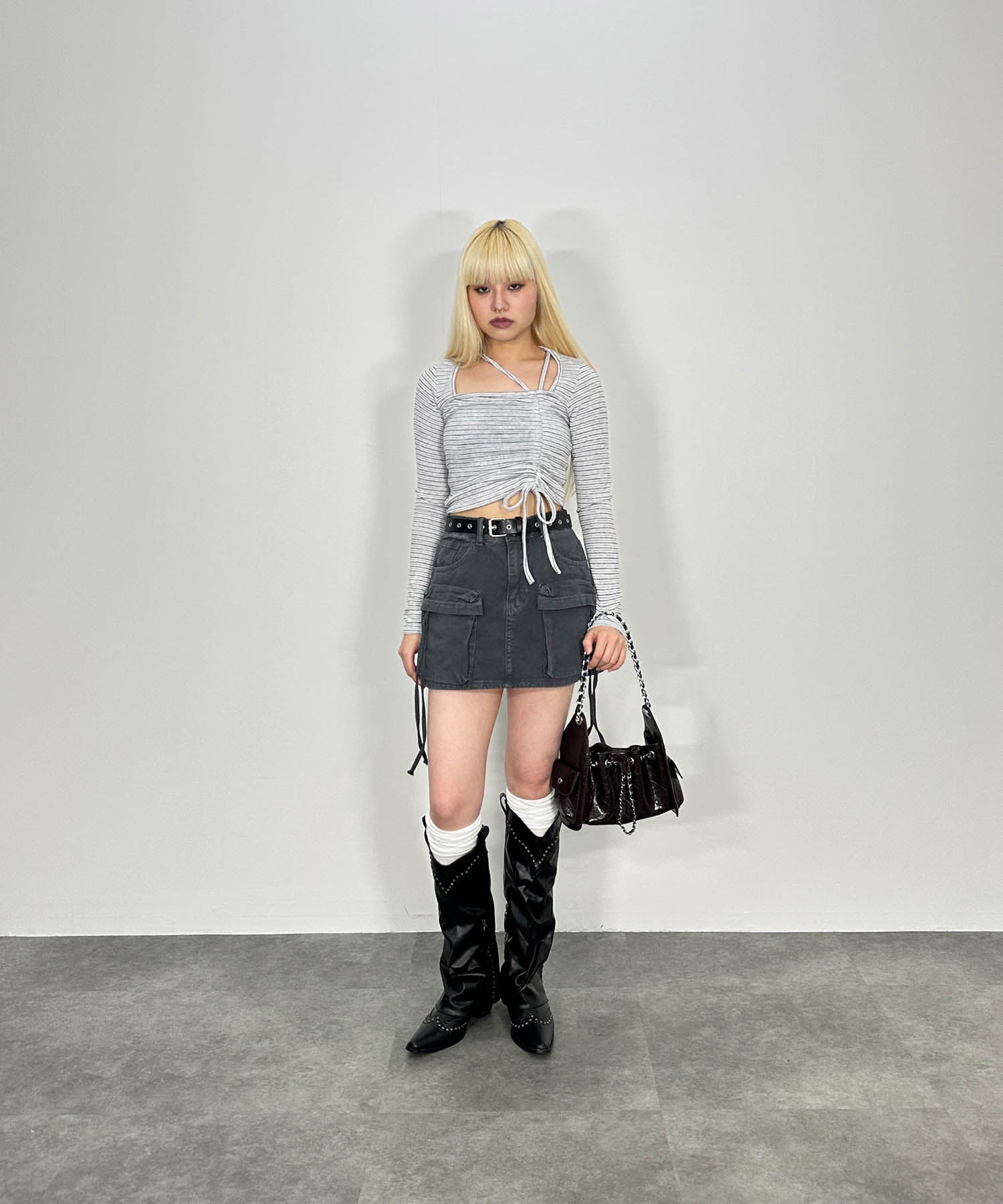 ユーティリティーカーゴデニムスカート