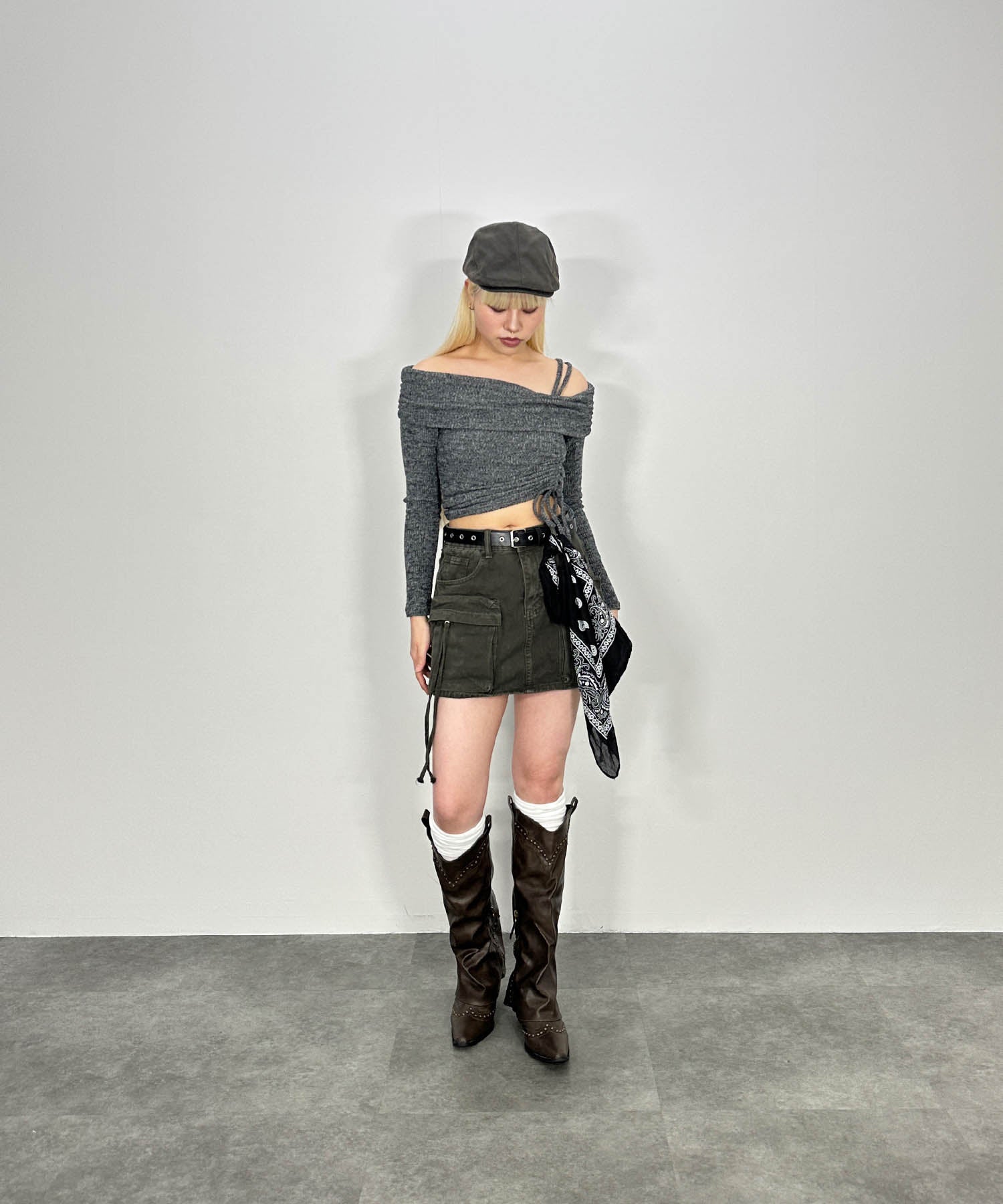 ユーティリティーカーゴデニムスカート