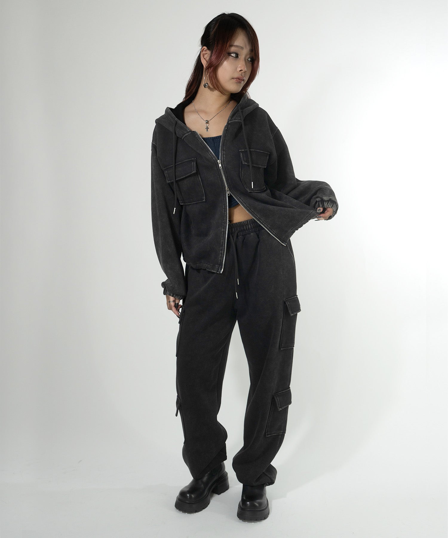 ウォッシュドスウェットカーゴパンツ