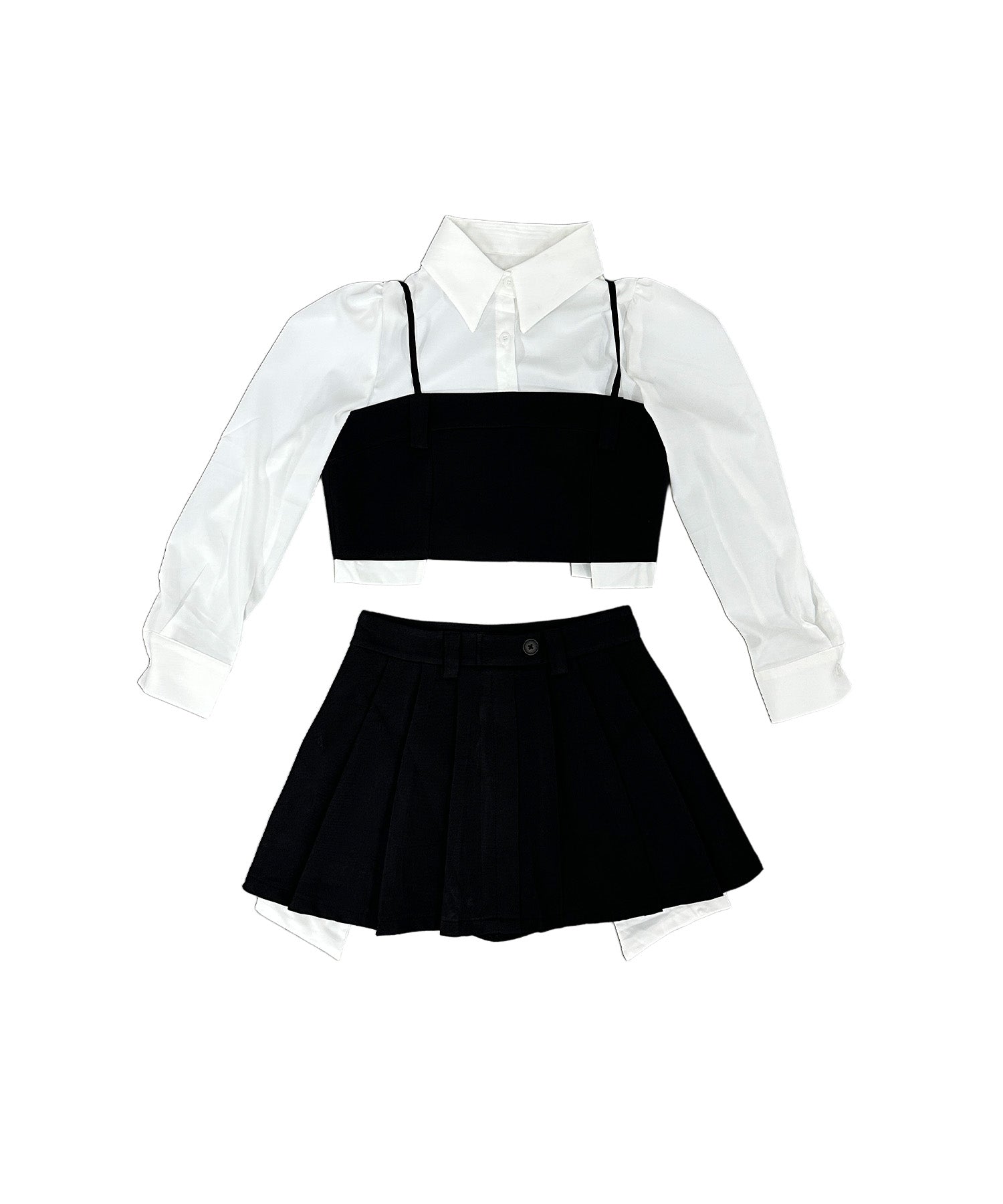 シャツレイヤードデザインセットアップ