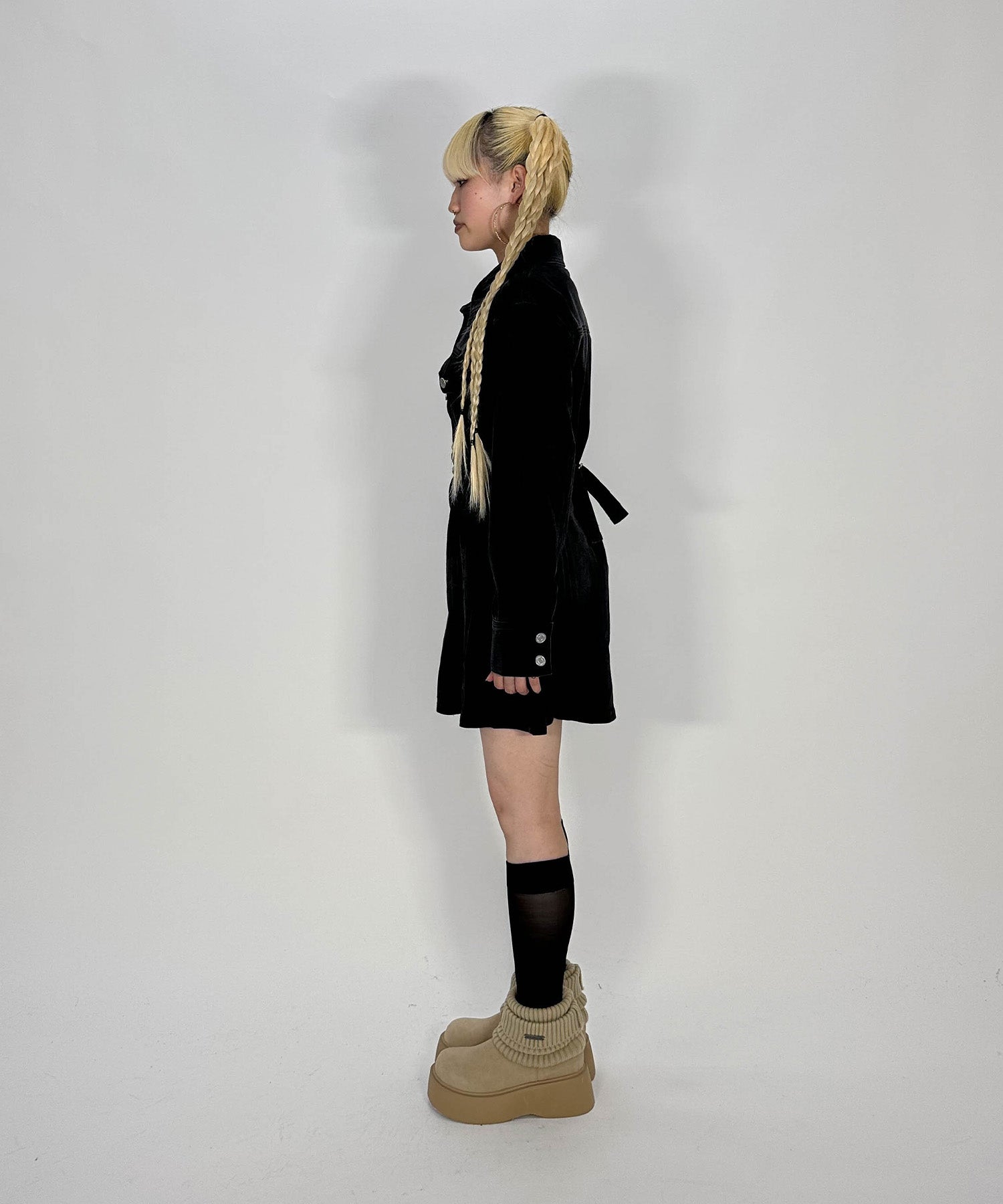 ウエストタックデニムワンピース