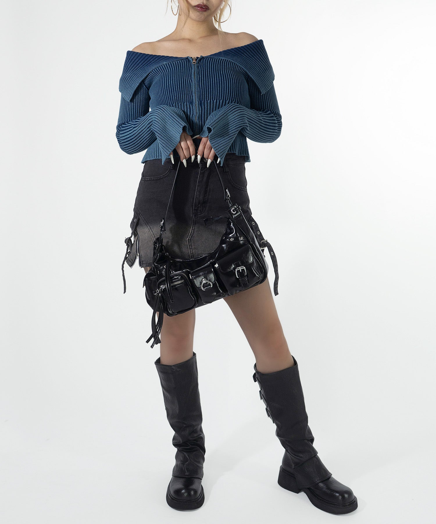 ウォッシュドダブルジップトップス