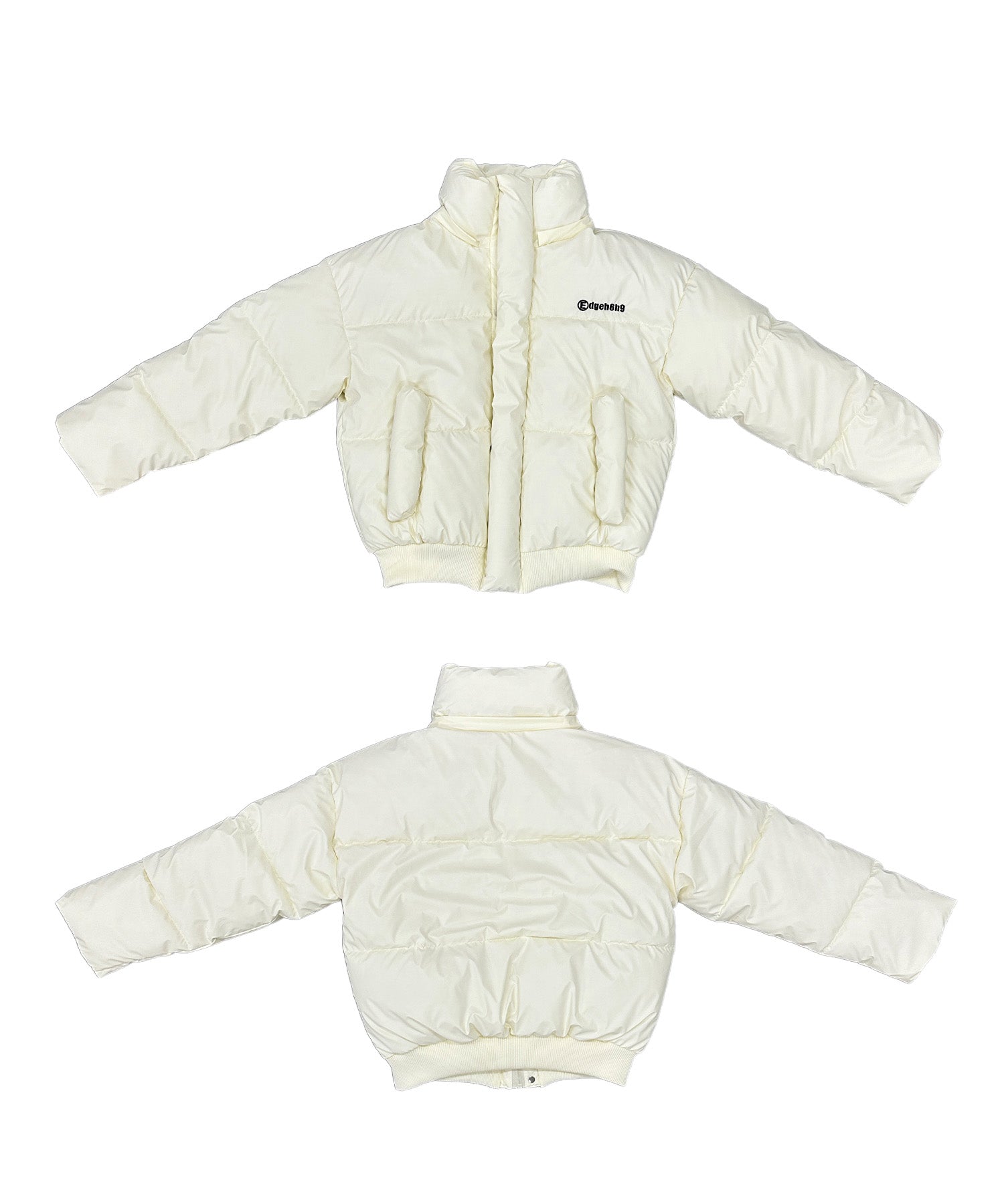 PUレザーコットンダウンジャケット