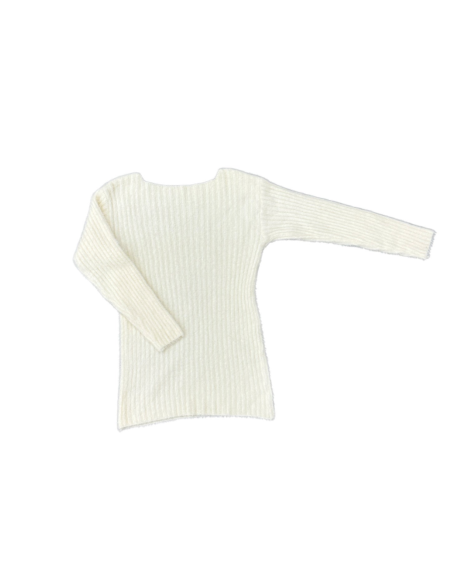 アンゴラ風ロングニットセーター