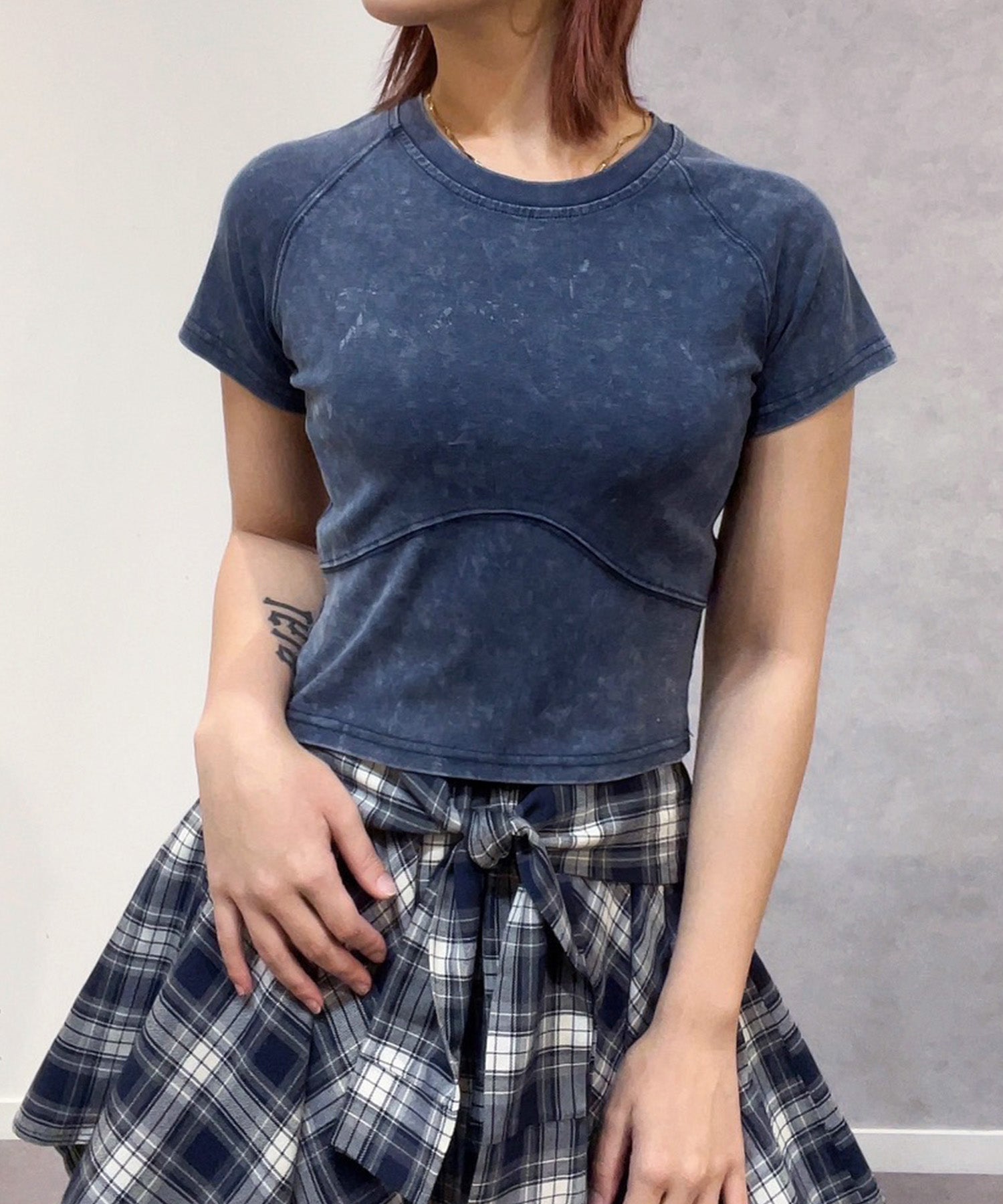 切替ウォッシュドTシャツ